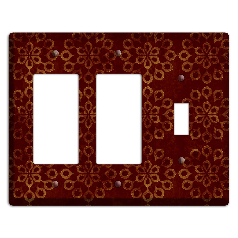 Maroon Grunge Suzani 2 Rocker / Toggle Wallplate