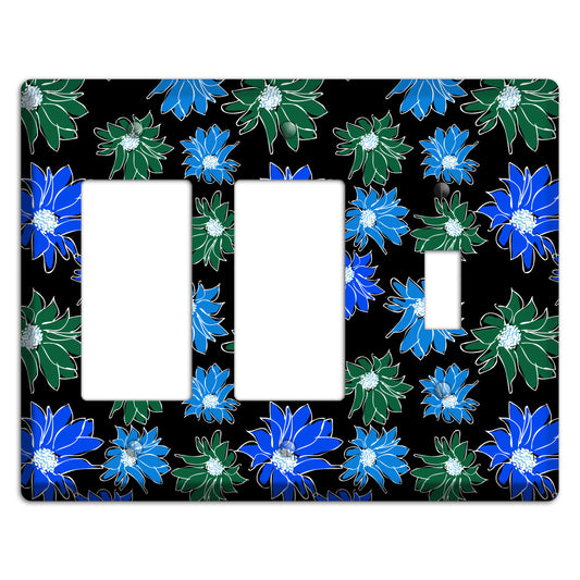 Blue and Green Flowers 2 Rocker / Toggle Wallplate