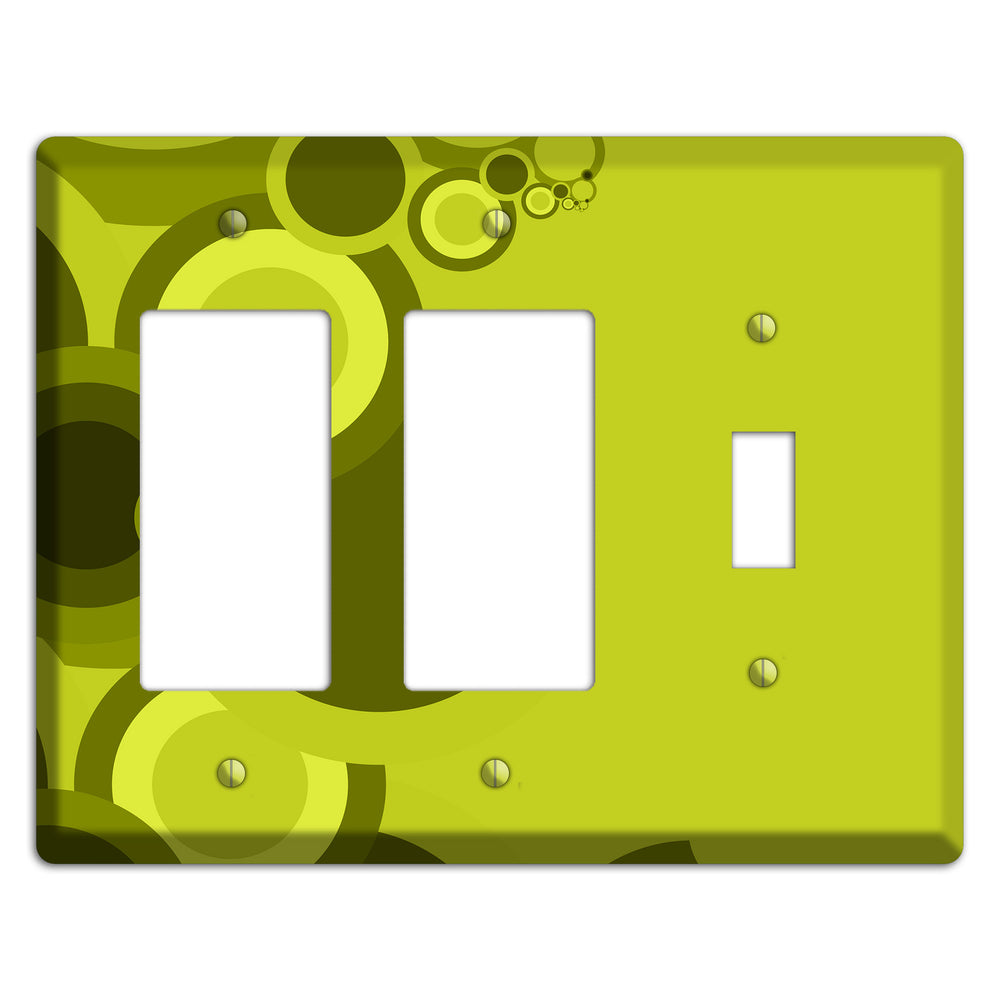 Green Circles 2 Rocker / Toggle Wallplate