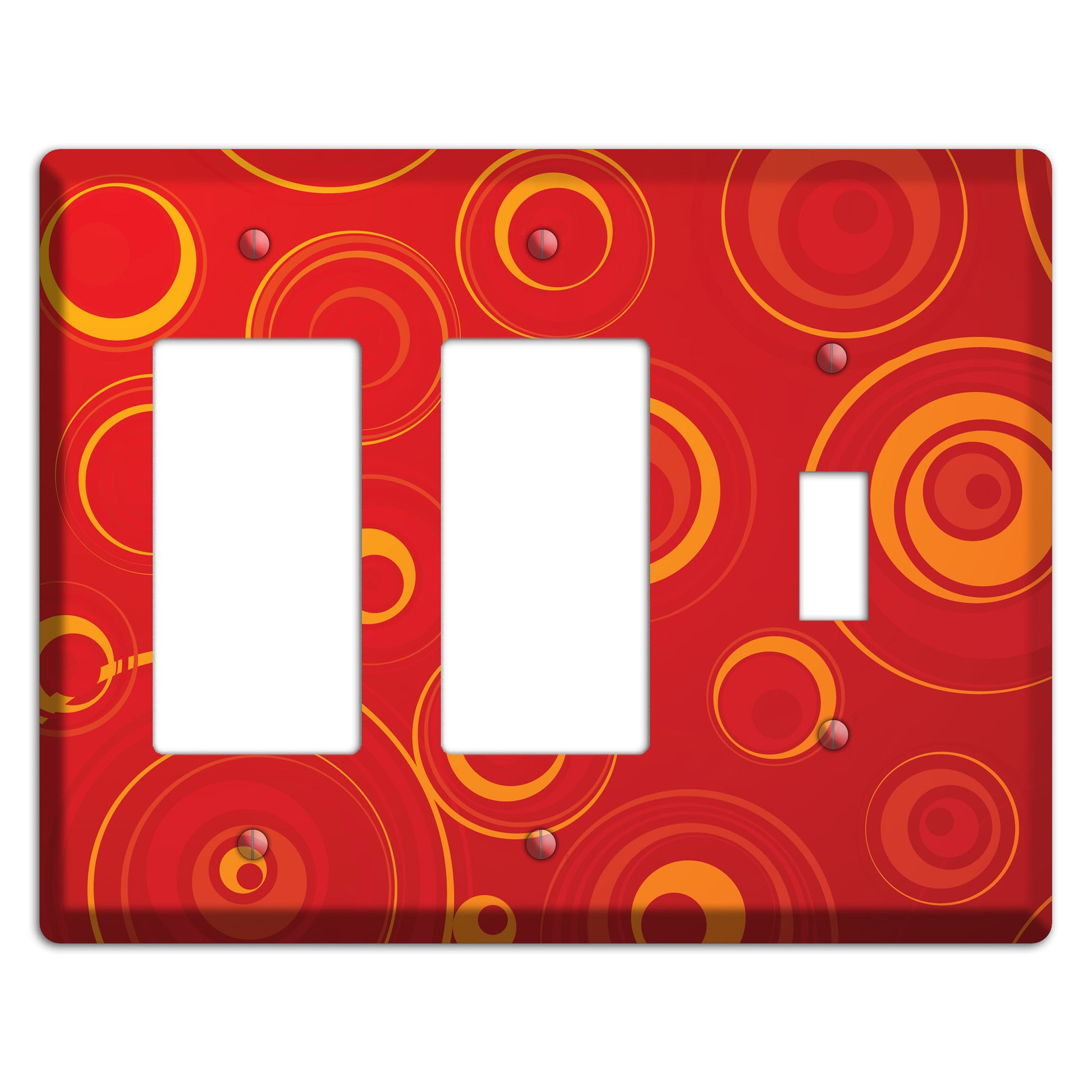Red Circles 2 Rocker / Toggle Wallplate