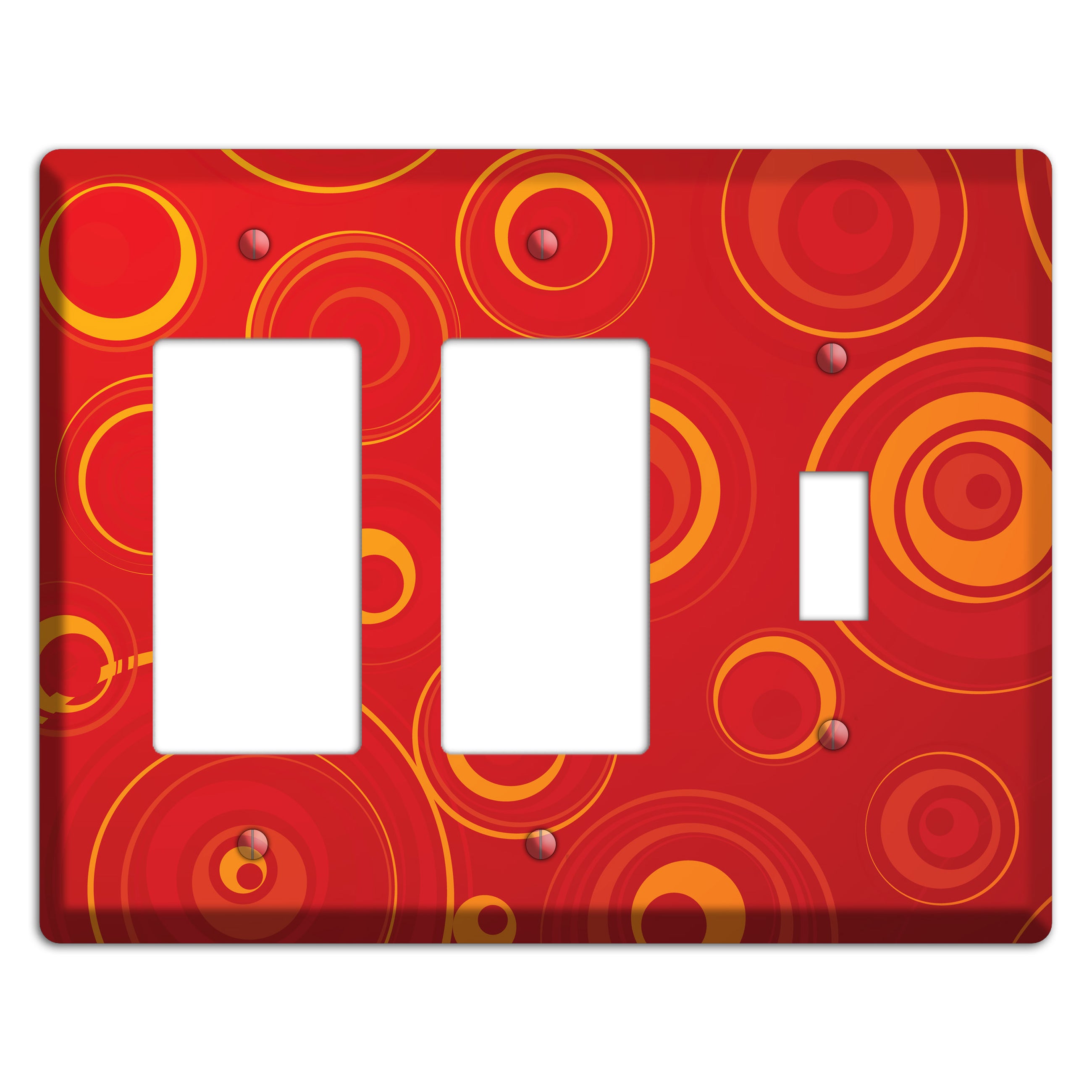 Red Circles 2 Rocker / Toggle Wallplate