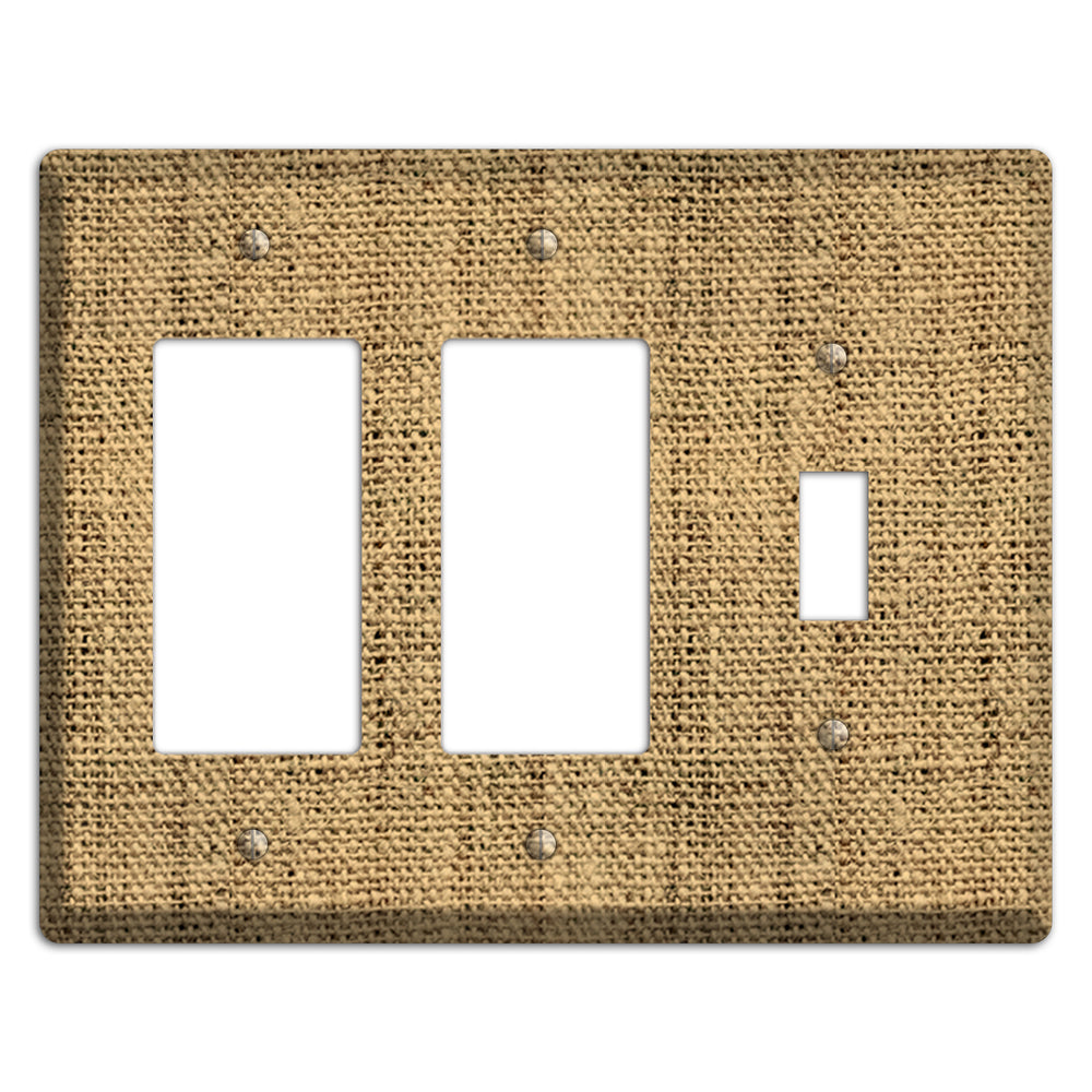 Teak Burlap 2 Rocker / Toggle Wallplate