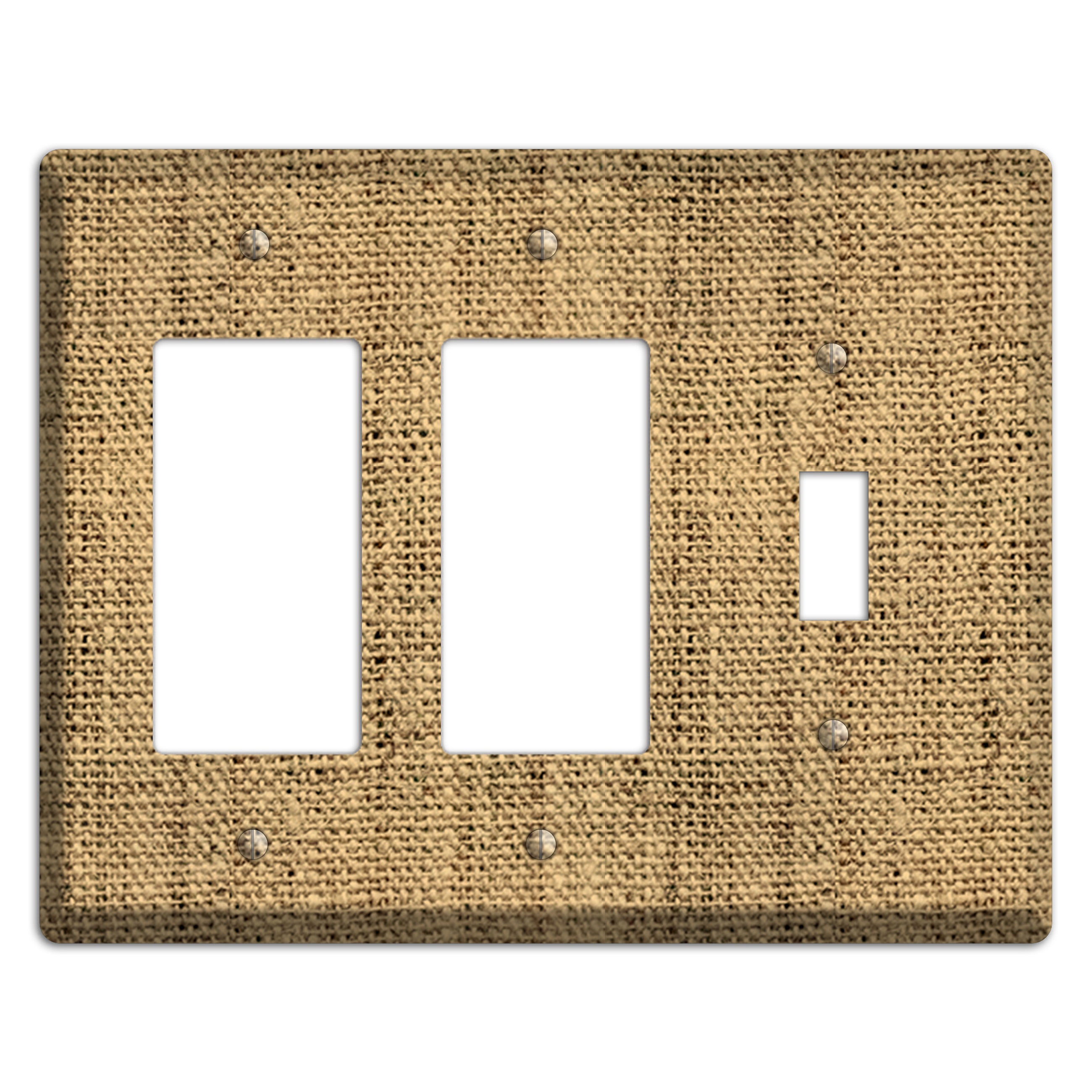 Teak Burlap 2 Rocker / Toggle Wallplate