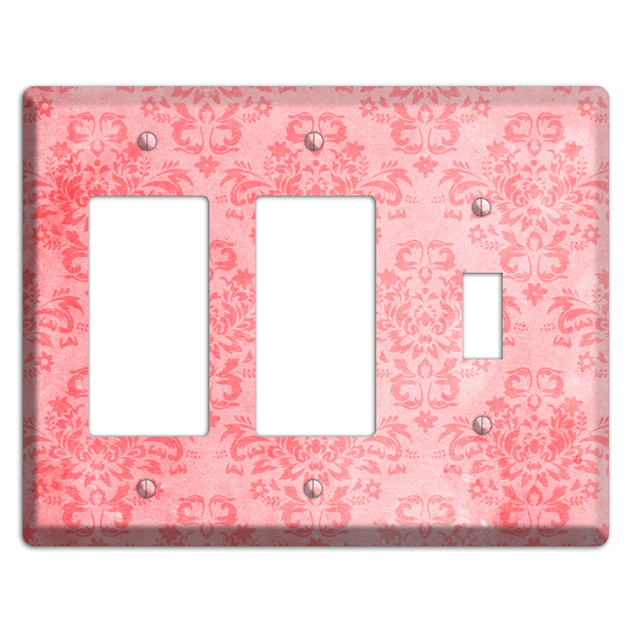 Rose Bud Soft Coral 2 Rocker / Toggle Wallplate