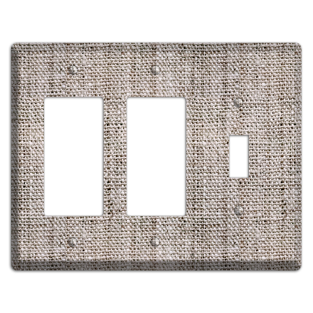 Natural Gray Burlap 2 Rocker / Toggle Wallplate