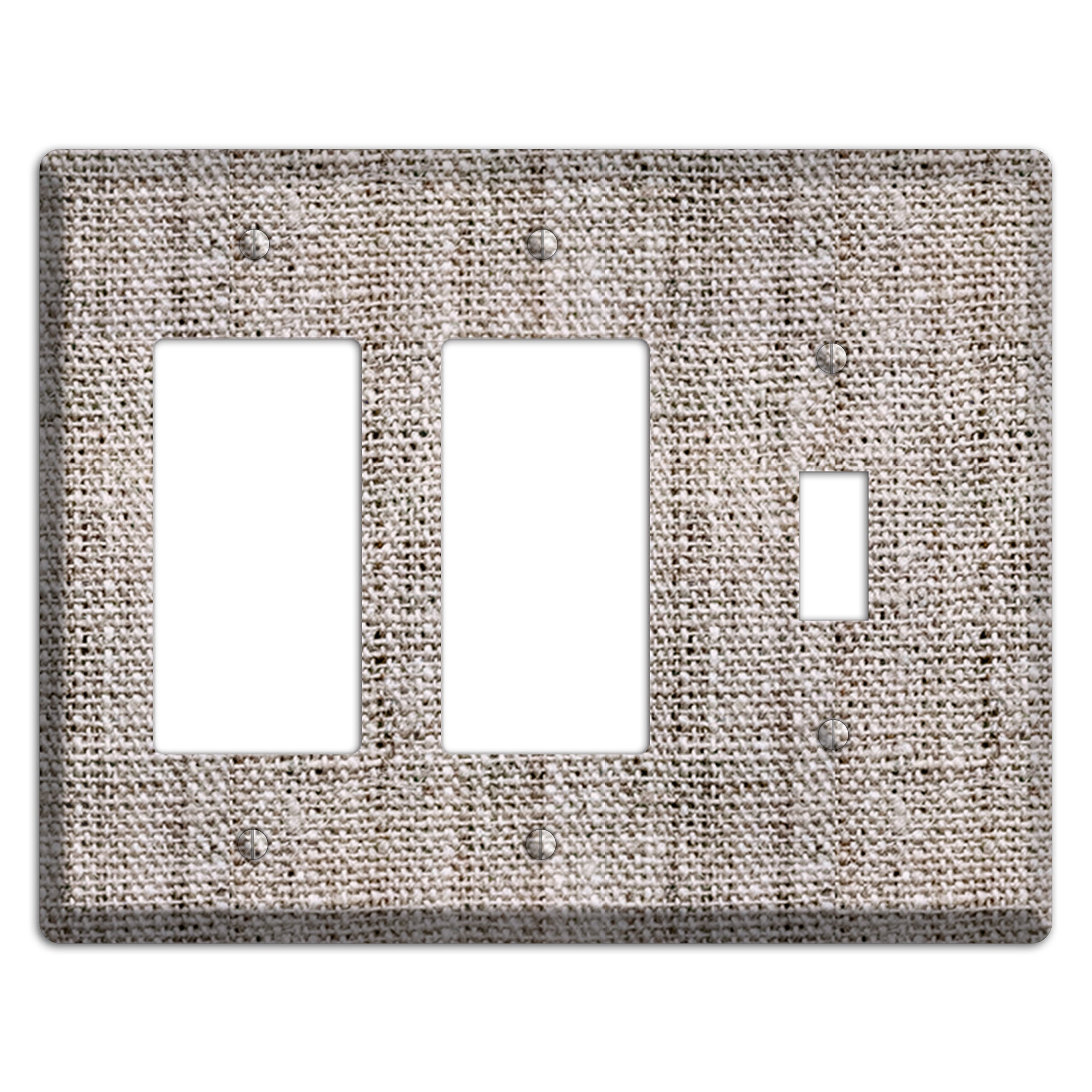 Natural Gray Burlap 2 Rocker / Toggle Wallplate