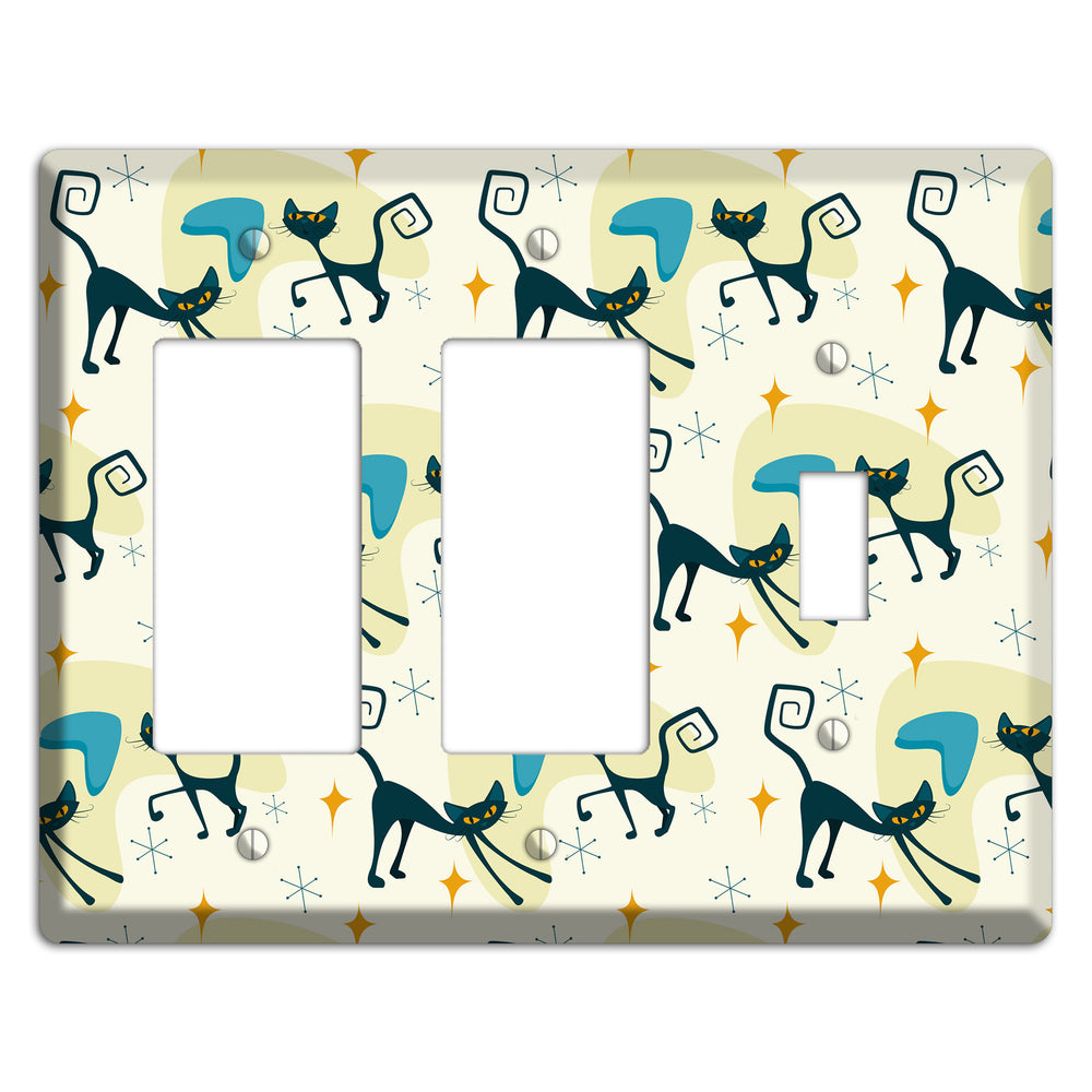 Black Cats 2 Rocker / Toggle Wallplate