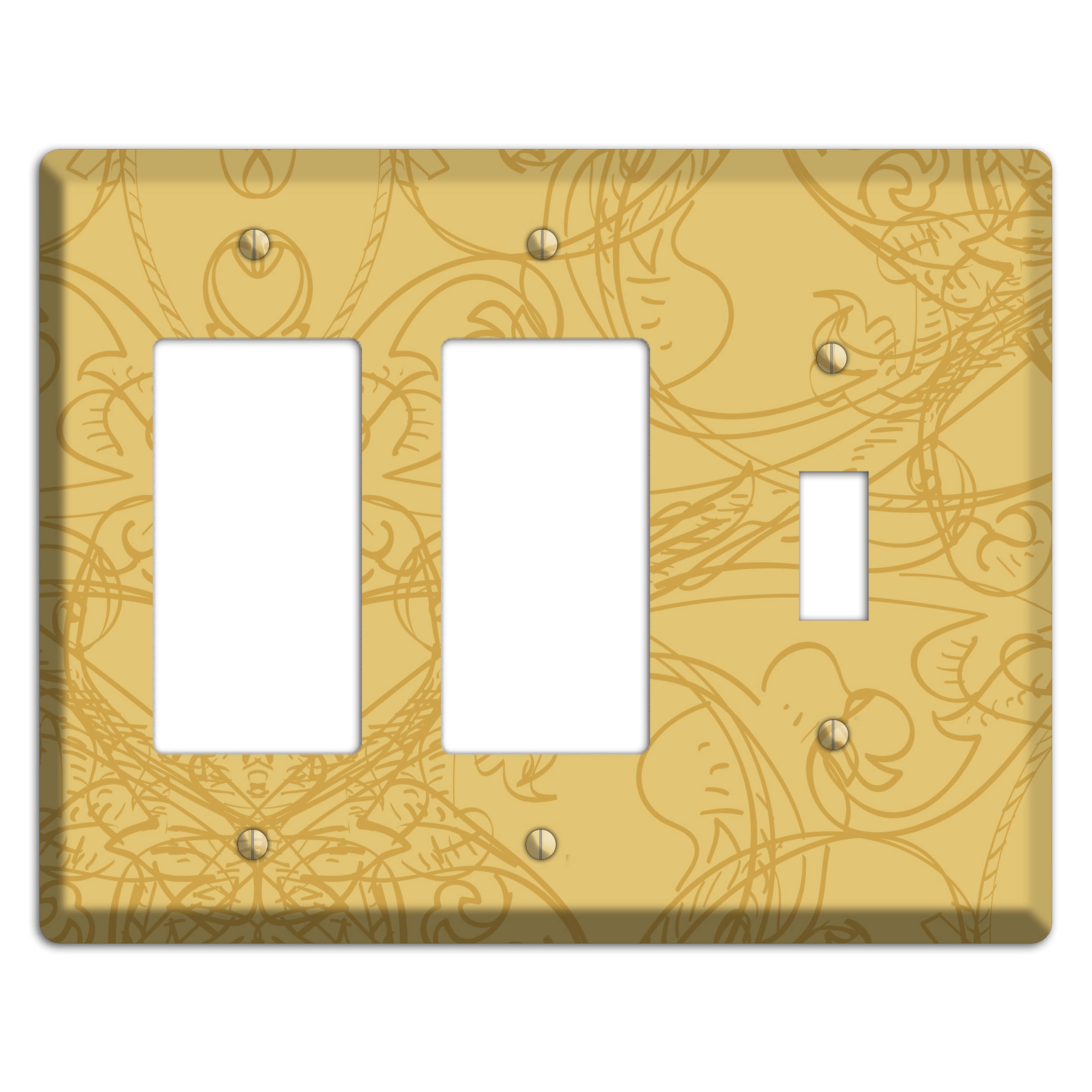 Beige Deco Sketch 2 Rocker / Toggle Wallplate