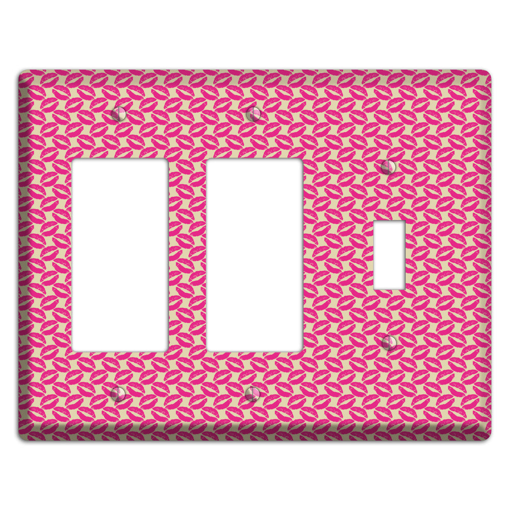 Pink Kisses 2 Rocker / Toggle Wallplate