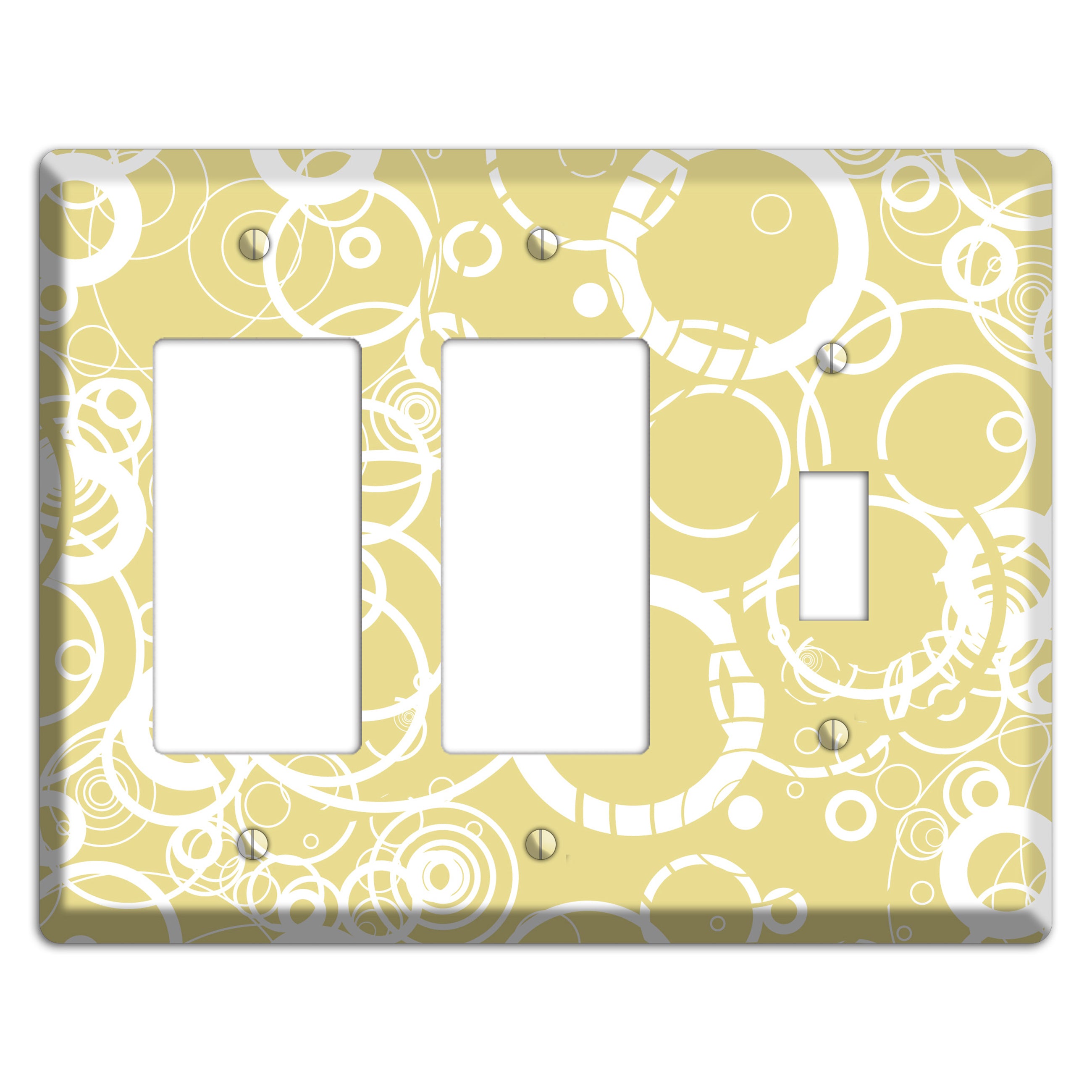 Beige with White Rings 2 Rocker / Toggle Wallplate