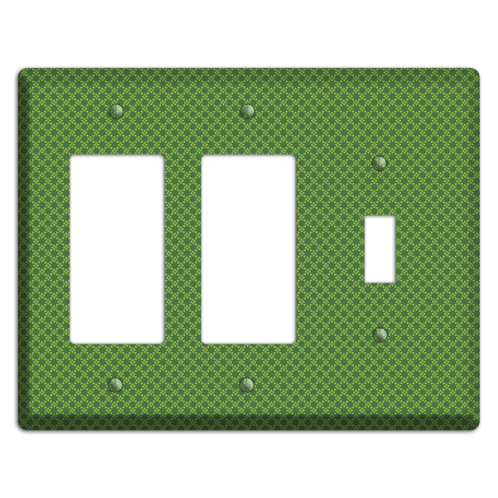 Multi Green Tiny Checked Foulard 2 Rocker / Toggle Wallplate