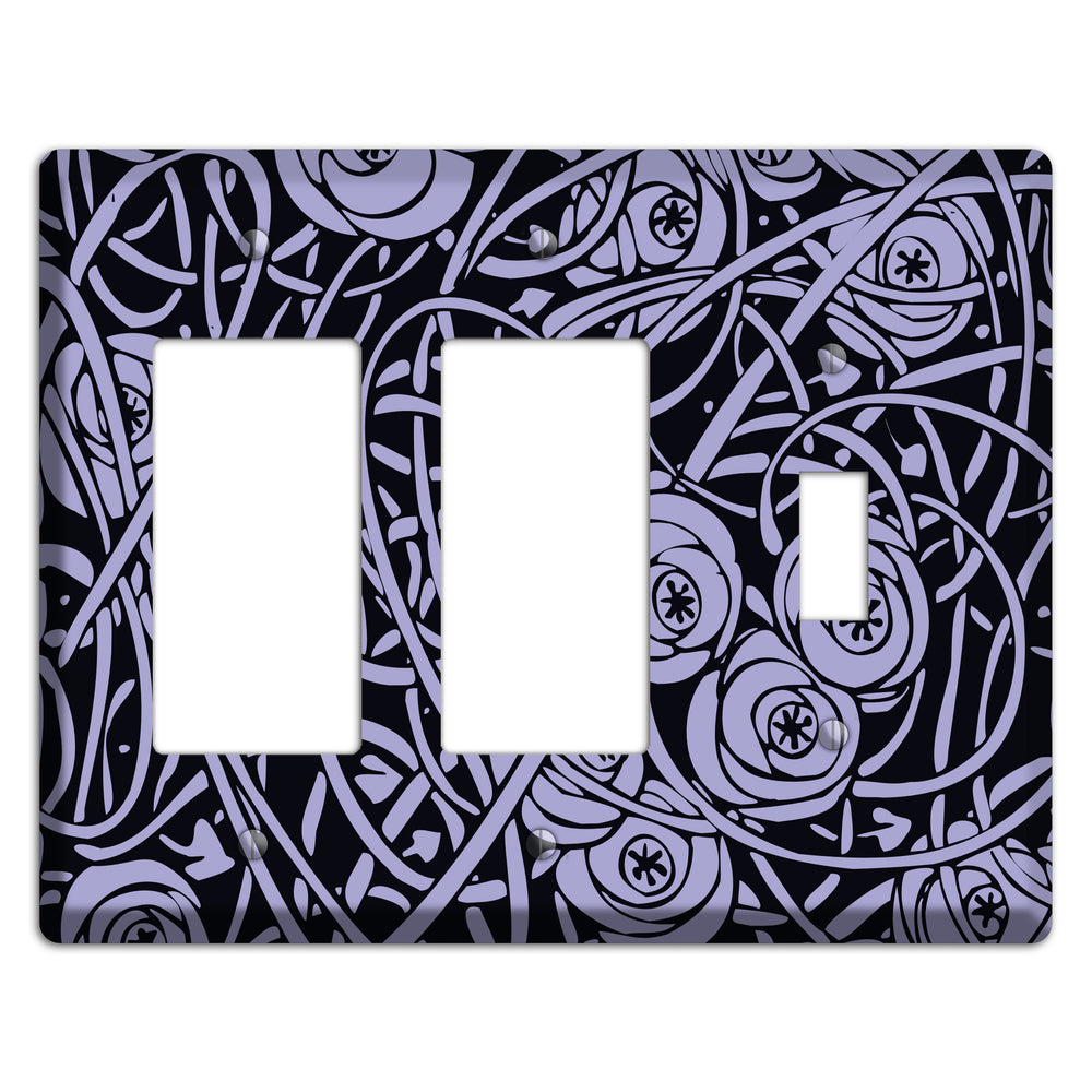 Lilac Deco Floral 2 Rocker / Toggle Wallplate