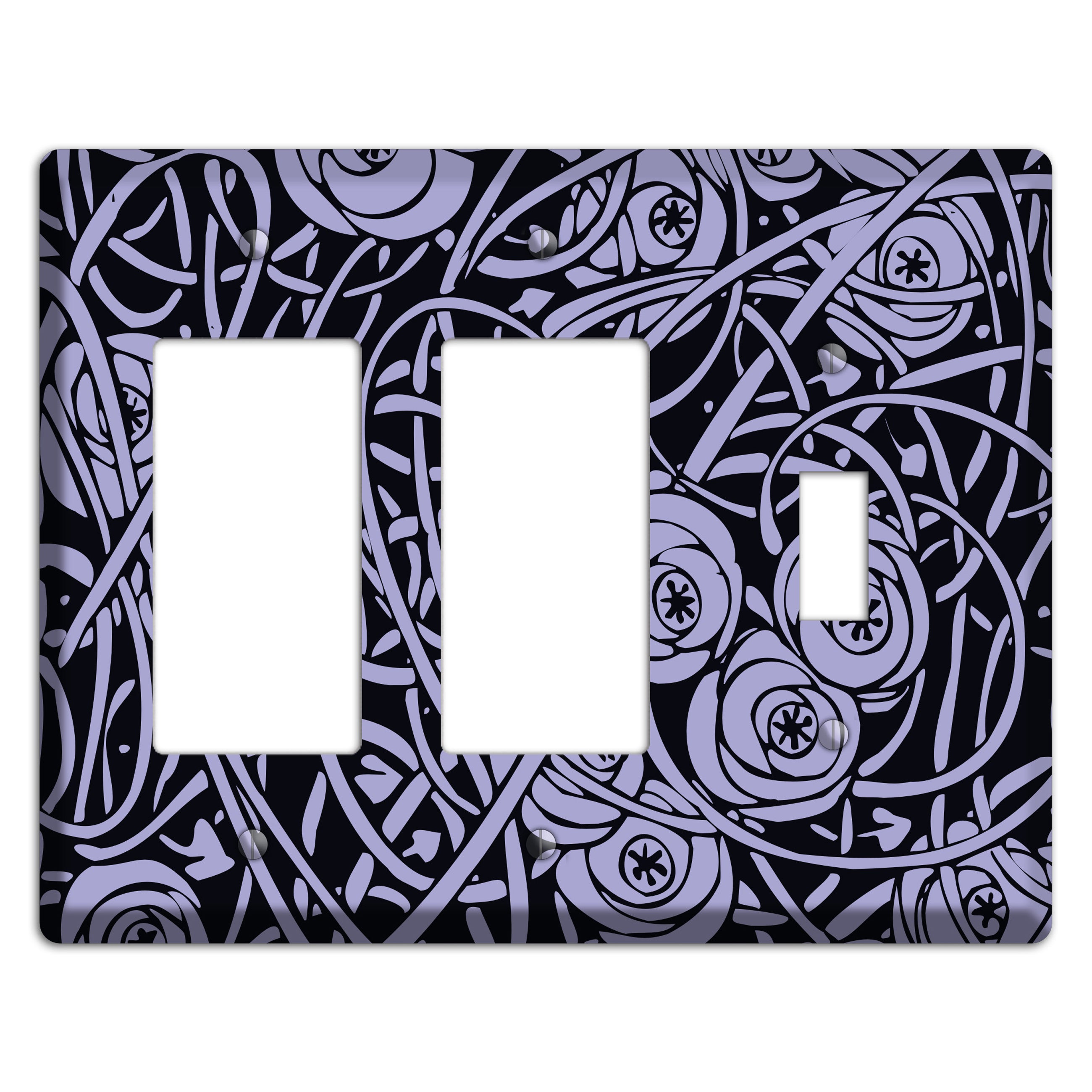 Lilac Deco Floral 2 Rocker / Toggle Wallplate