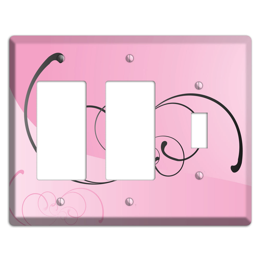 Pink Swoop 2 Rocker / Toggle Wallplate