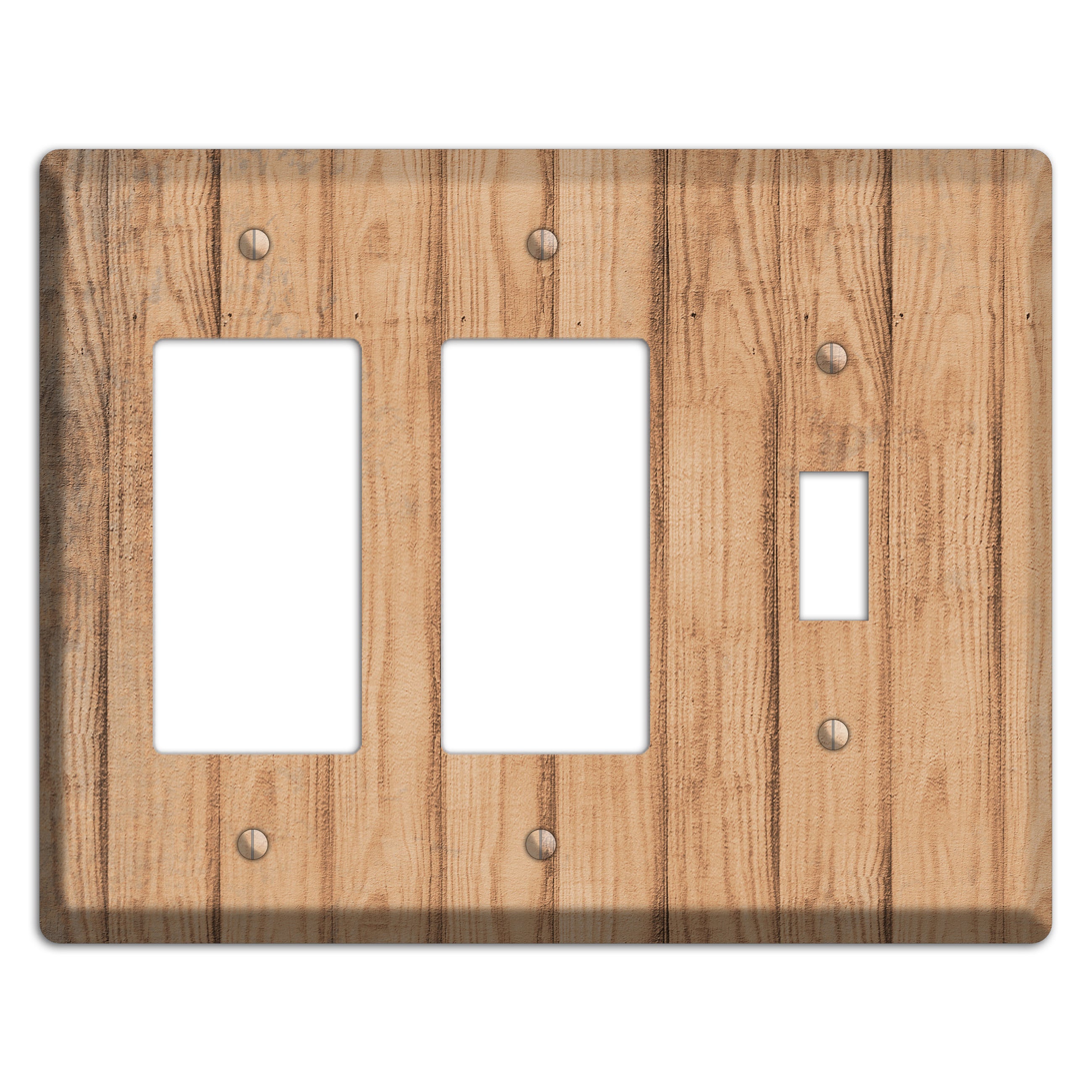 Tan Weathered Wood 2 Rocker / Toggle Wallplate