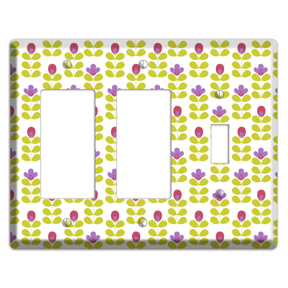 Yellow Small Sprouts 2 Rocker / Toggle Wallplate