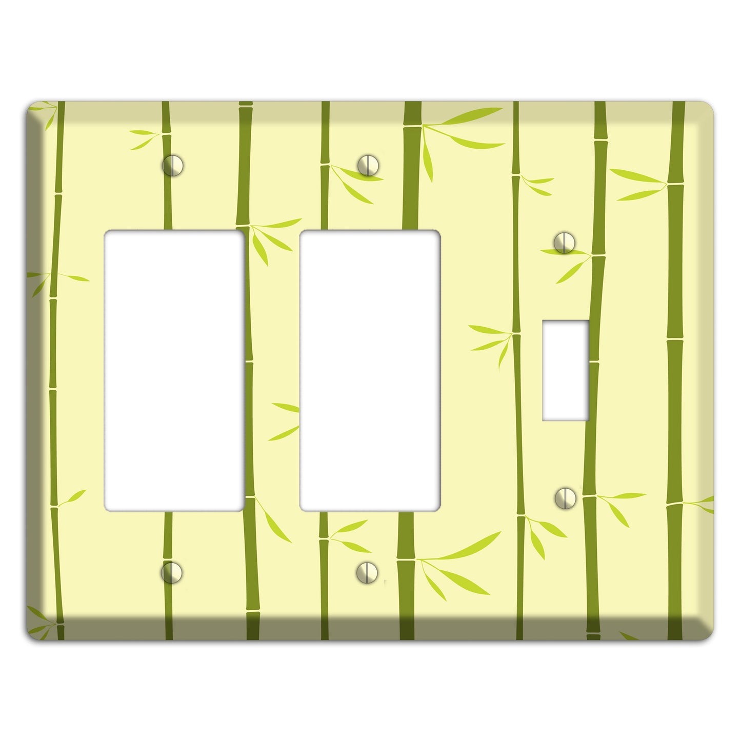 Yellow and Green Bamboo 2 Rocker / Toggle Wallplate