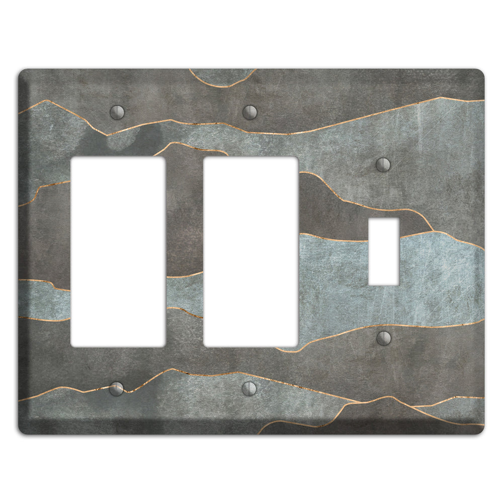 Dusty Blue Mountain Range 2 Rocker / Toggle Wallplate