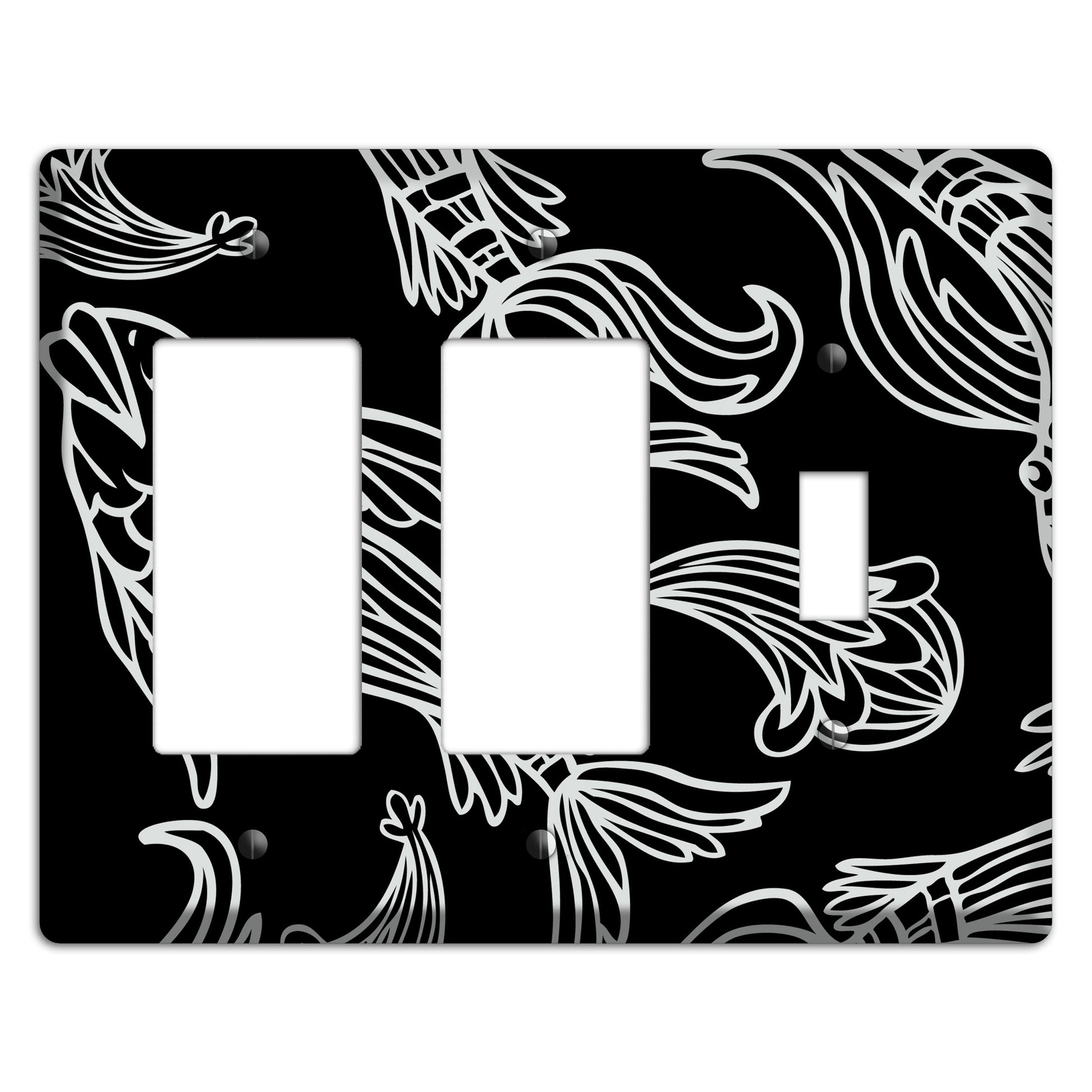 Black and White Koi 2 Rocker / Toggle Wallplate
