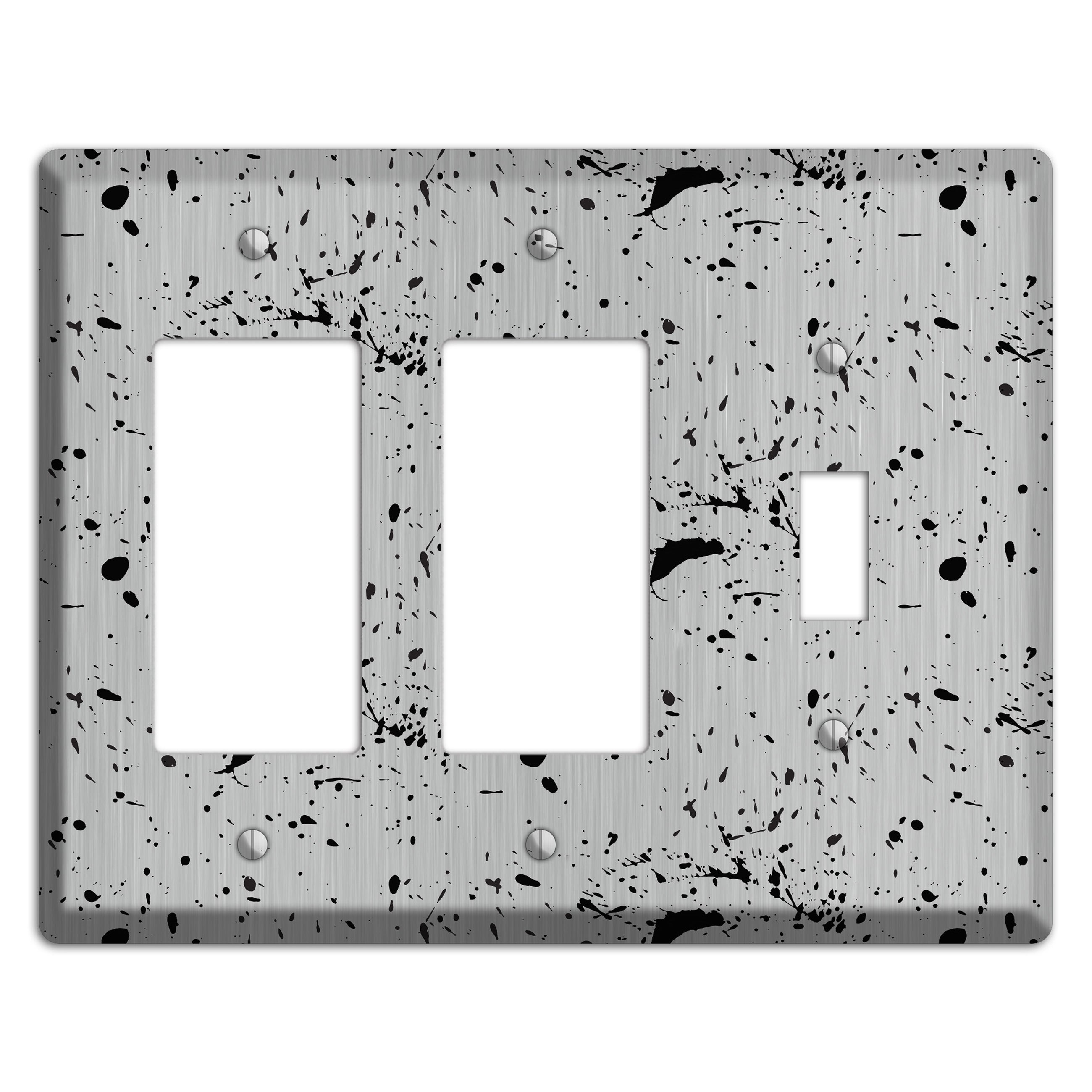 Ink Splash 5 Stainless 2 Rocker / Toggle Wallplate