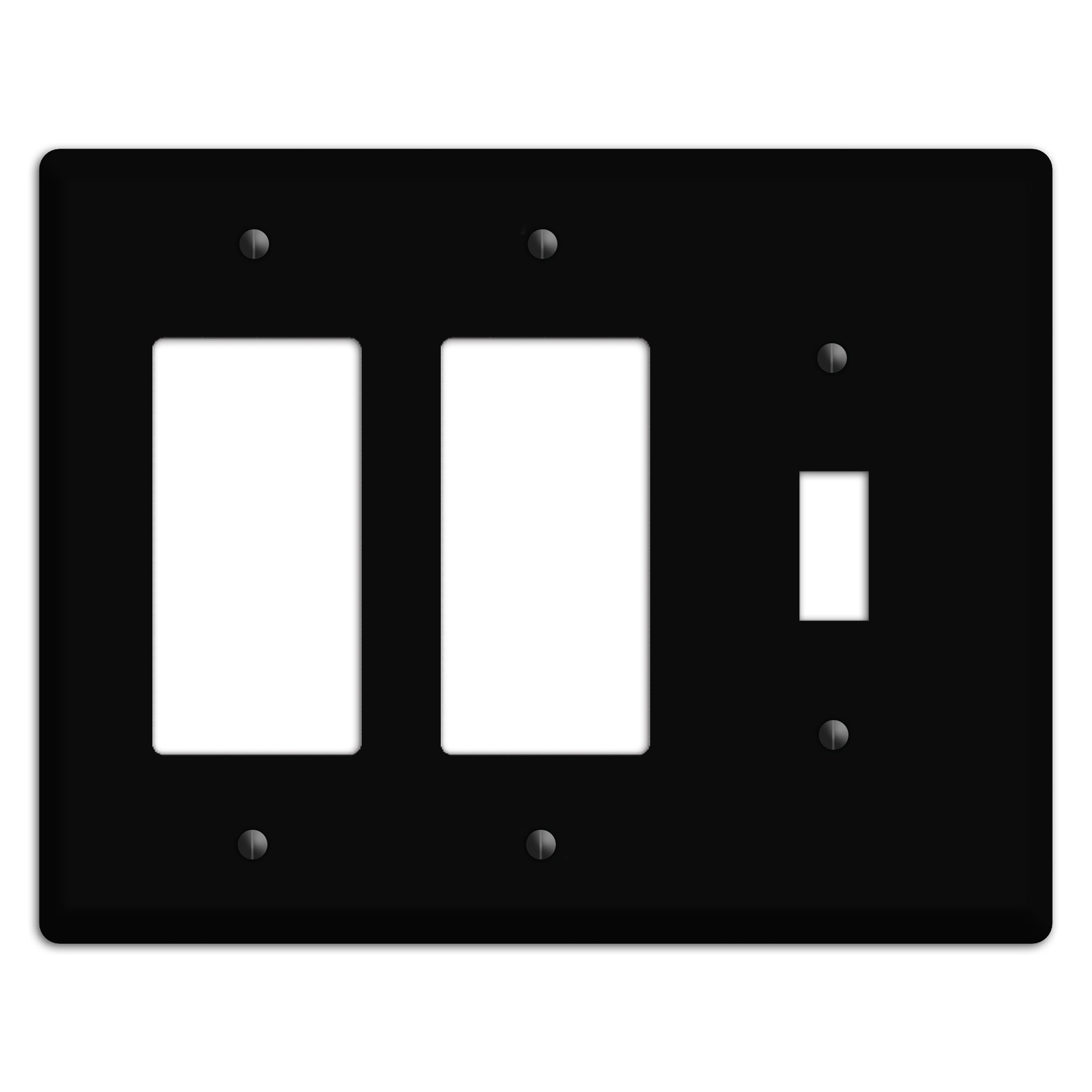 Satin Black Metal 2 Rocker / Toggle Wallplate