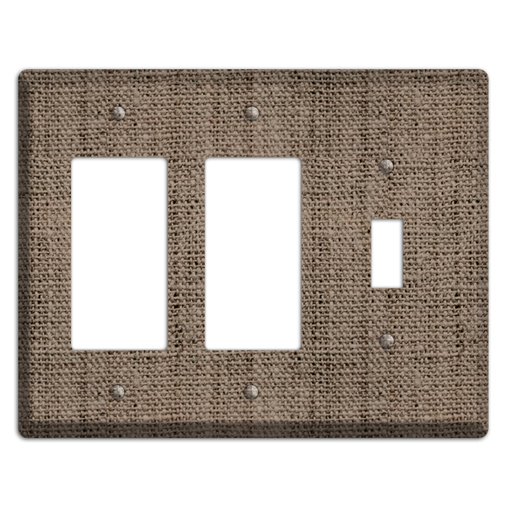 Coffee Burlap 2 Rocker / Toggle Wallplate