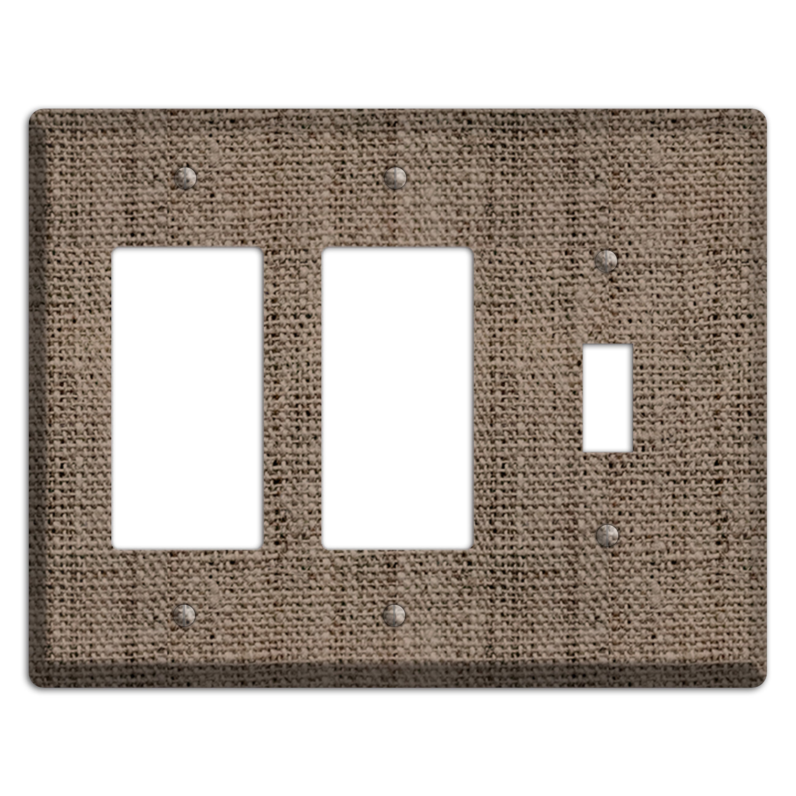 Coffee Burlap 2 Rocker / Toggle Wallplate