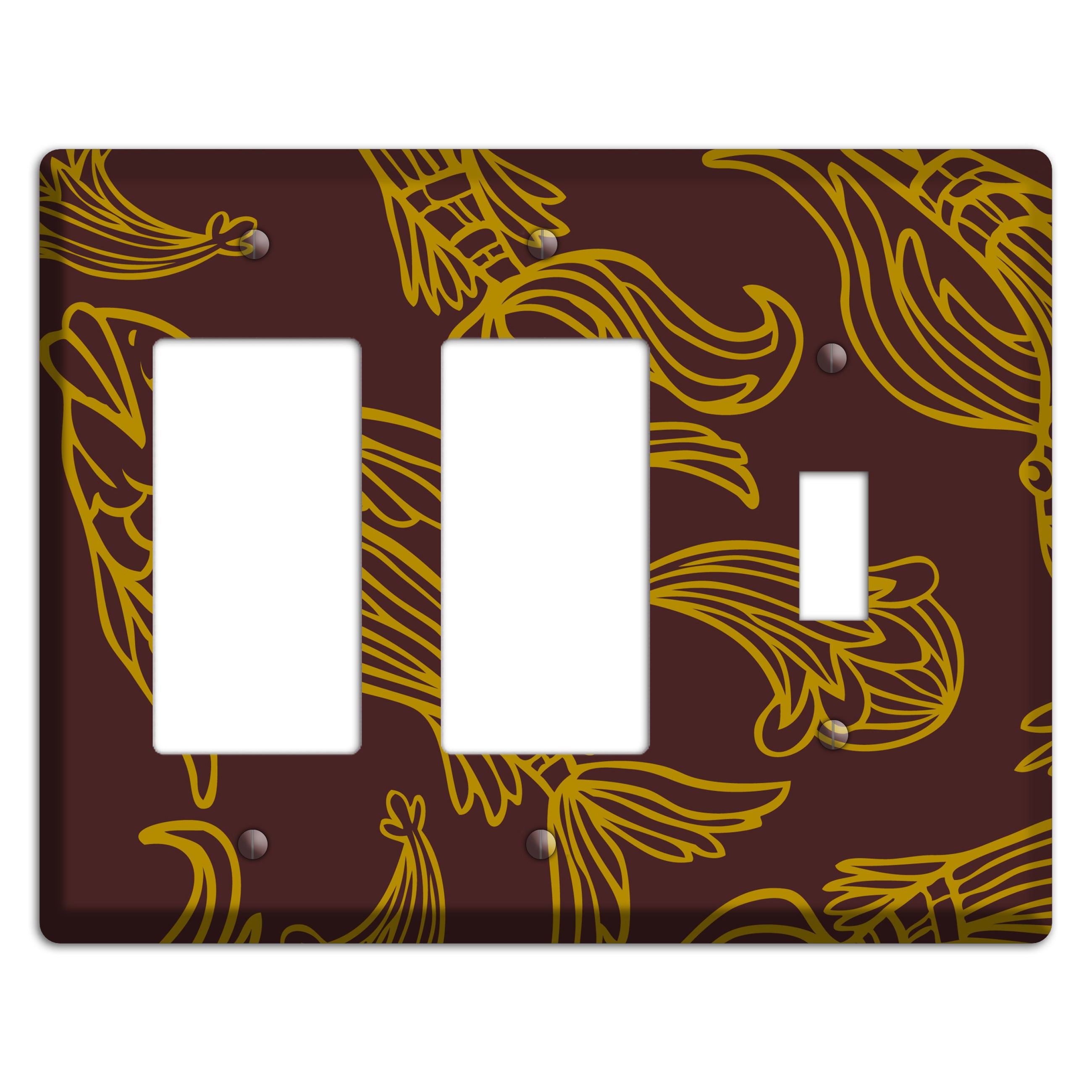Brown and Beige Koi 2 Rocker / Toggle Wallplate