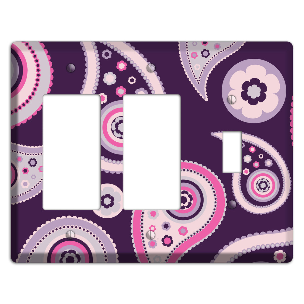 Purple Paisley 2 Rocker / Toggle Wallplate