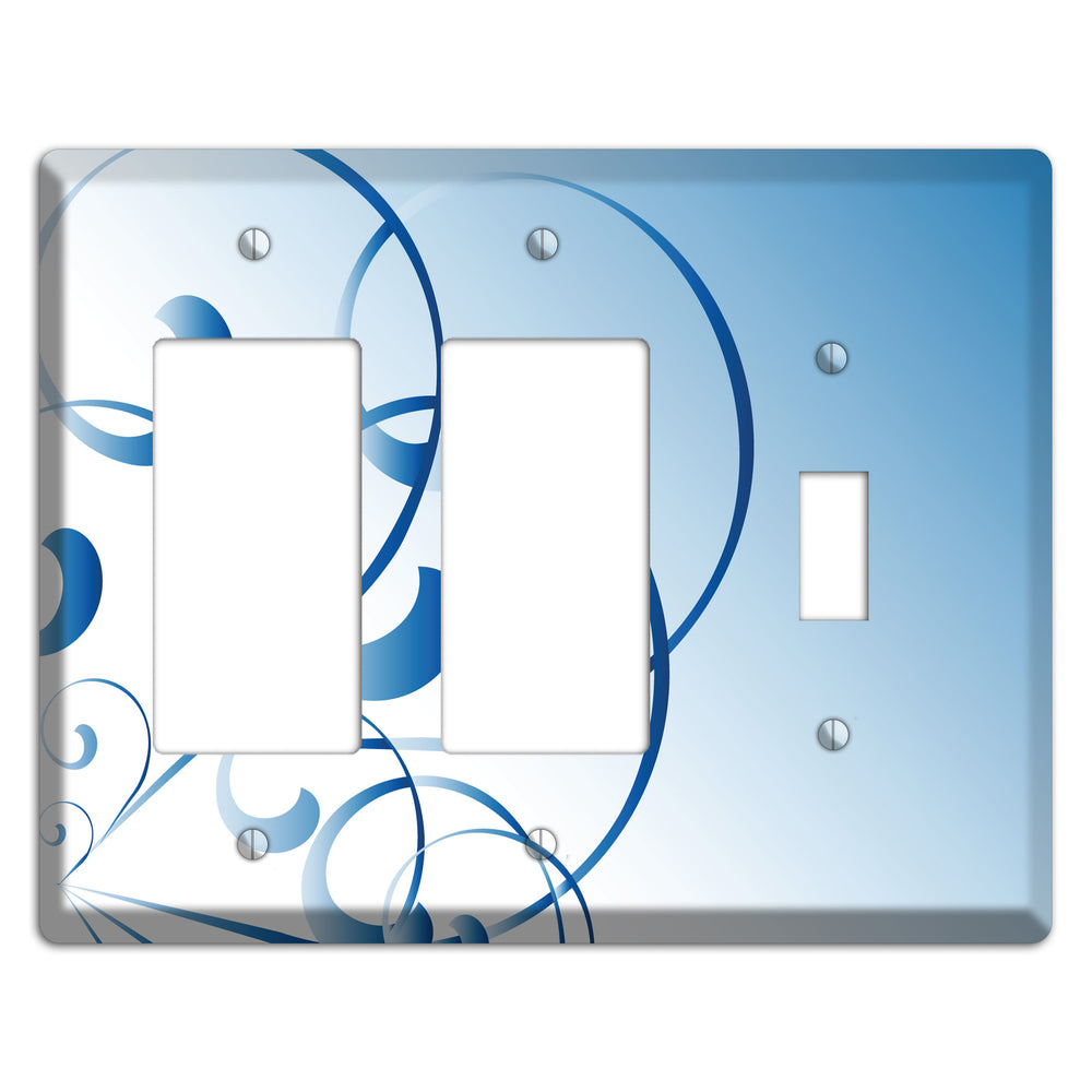 Blue Swoop 2 Rocker / Toggle Wallplate
