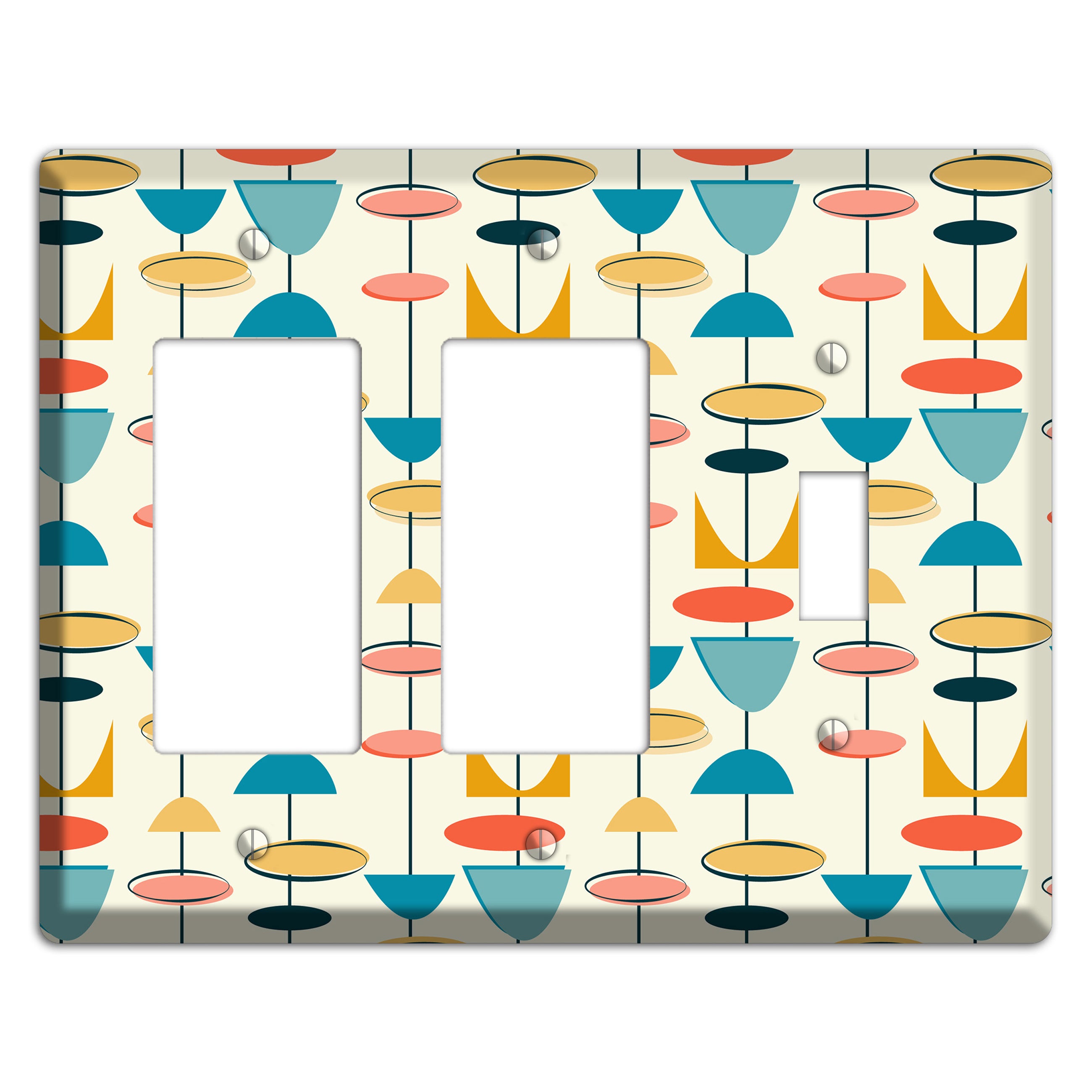 Retro Shapes 2 Rocker / Toggle Wallplate