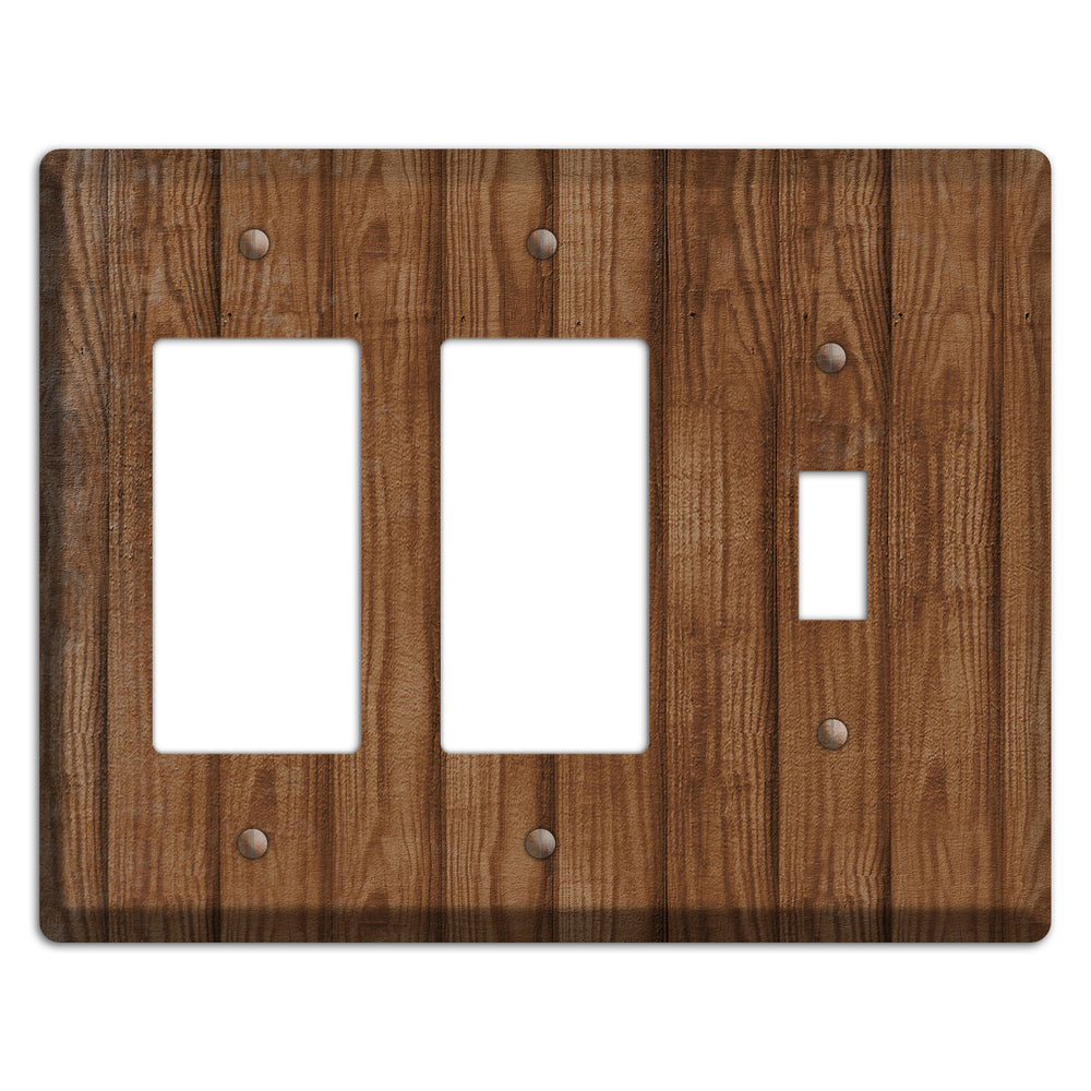 Old Copper Weathered Wood 2 Rocker / Toggle Wallplate
