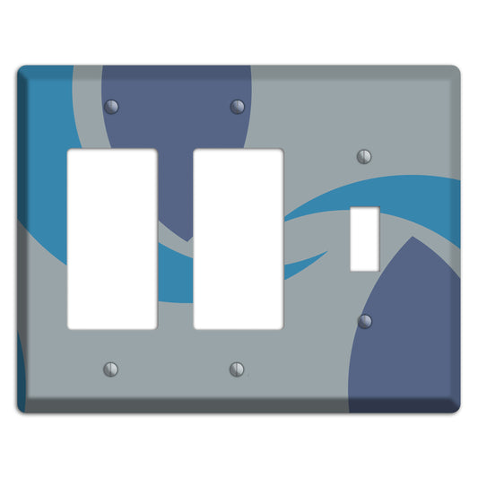 Grey and Blue Abstract 2 Rocker / Toggle Wallplate