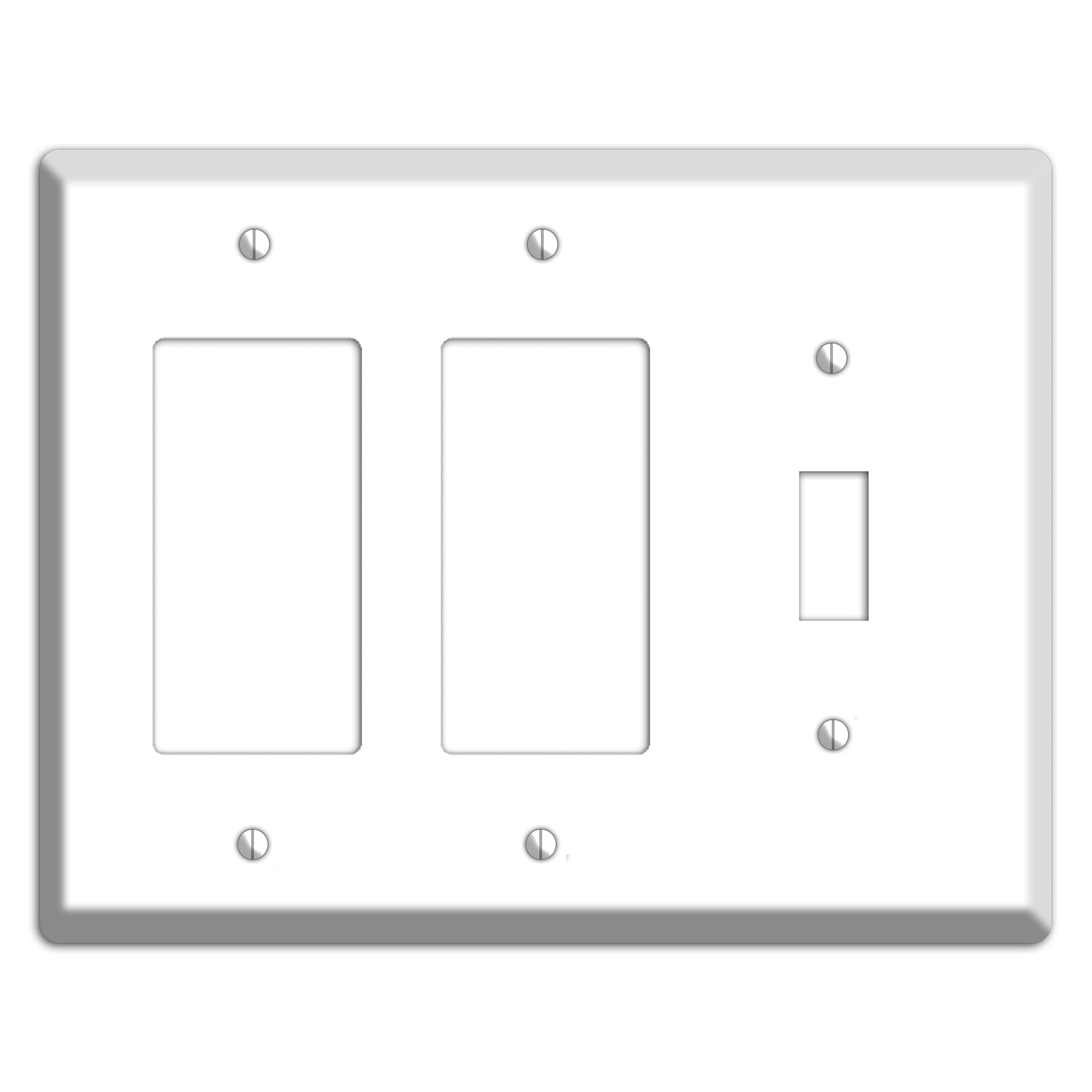 White Metal 2 Rocker / Toggle Wallplate