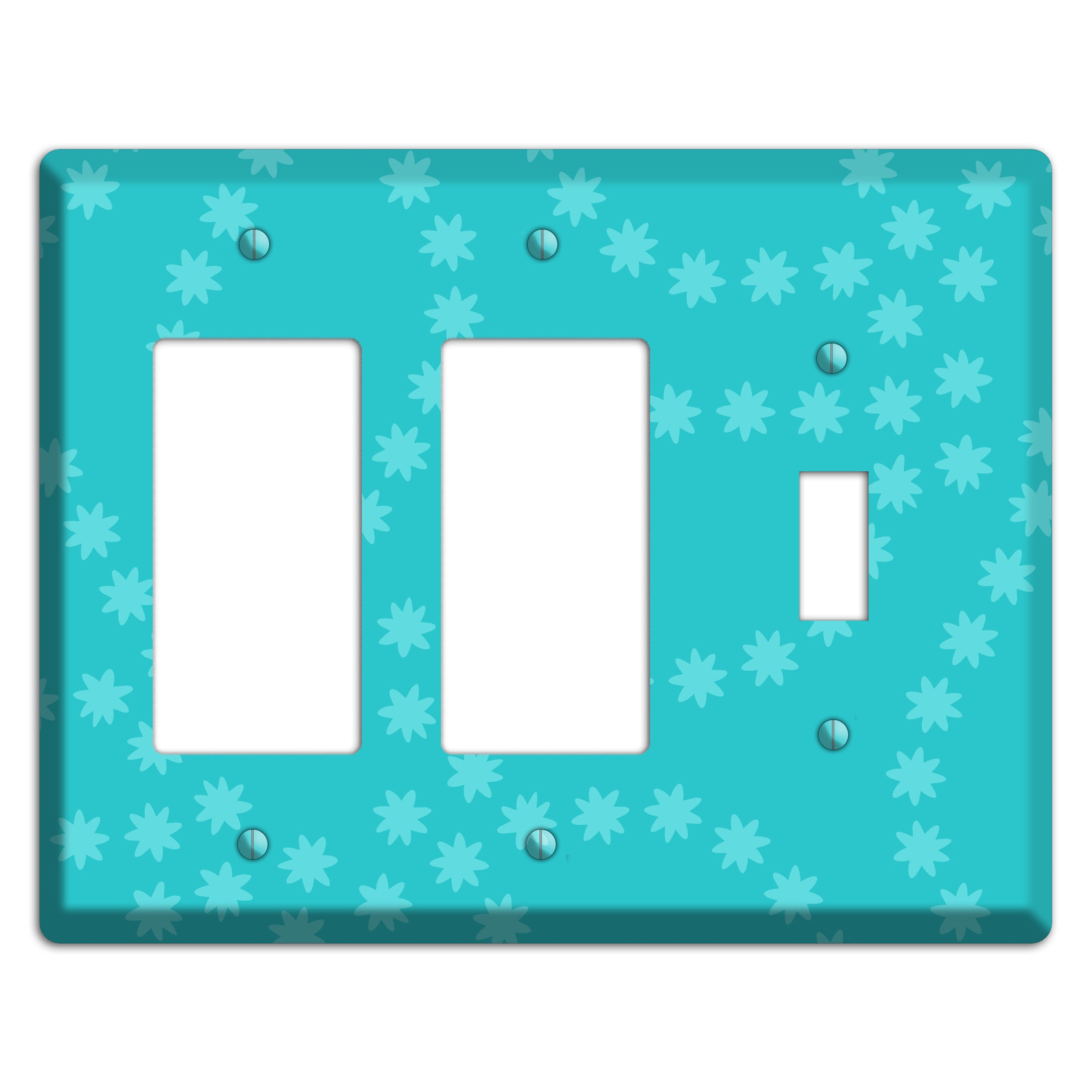 Multi Turquoise Constellation 2 Rocker / Toggle Wallplate