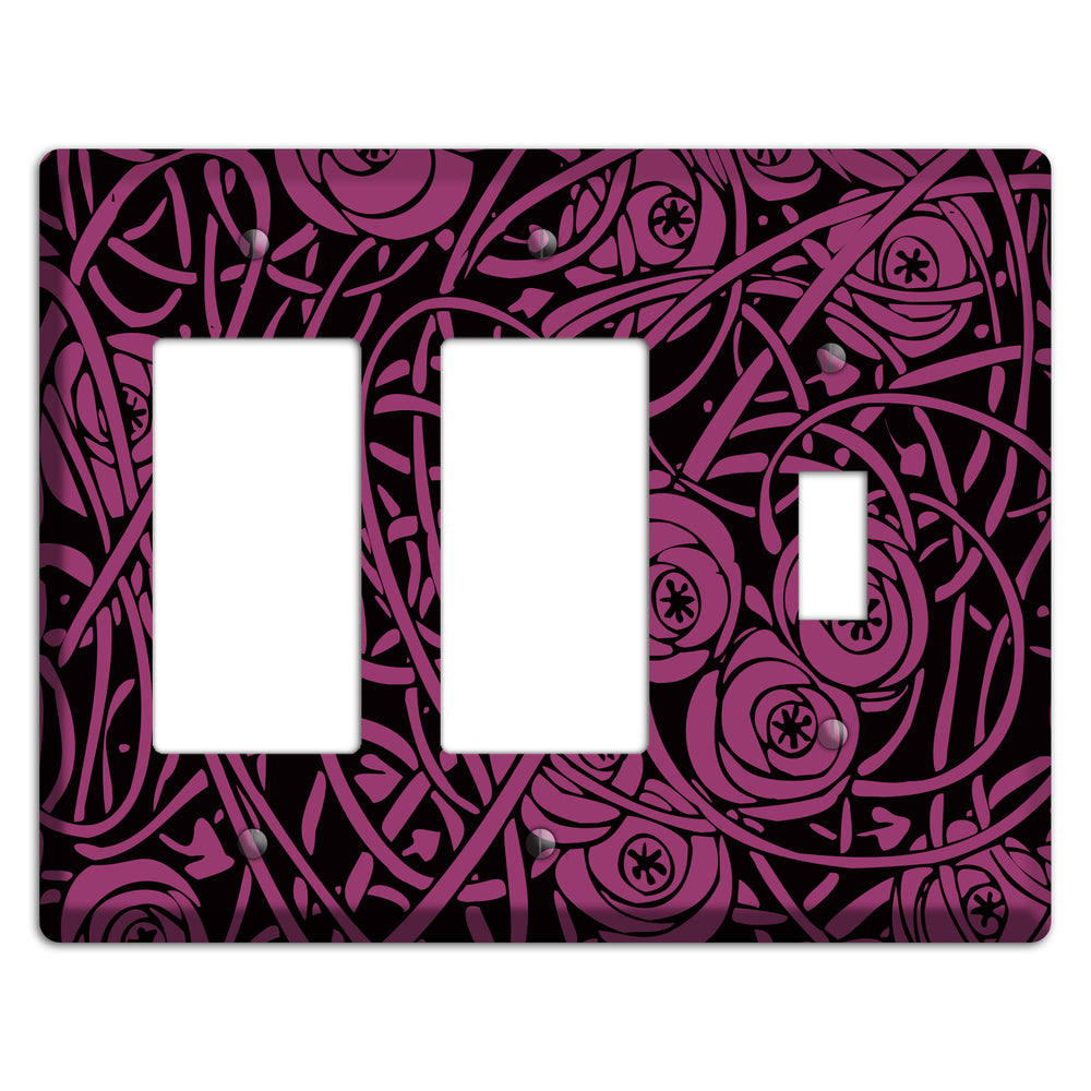 Fuschia Deco Floral 2 Rocker / Toggle Wallplate