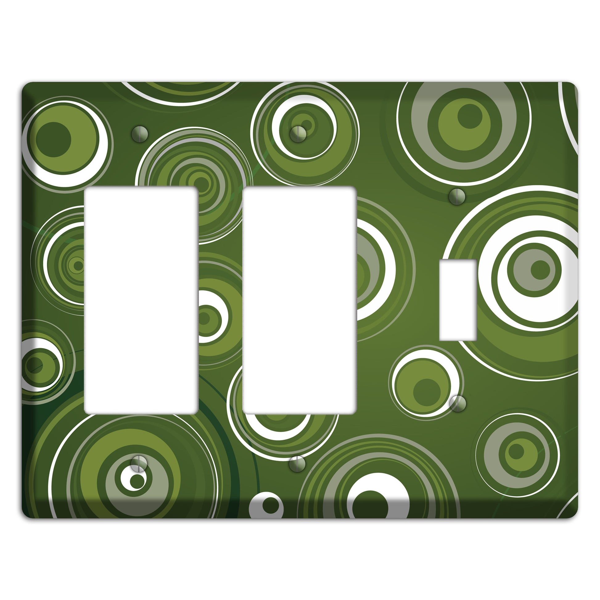 Green Circles 2 Rocker / Toggle Wallplate