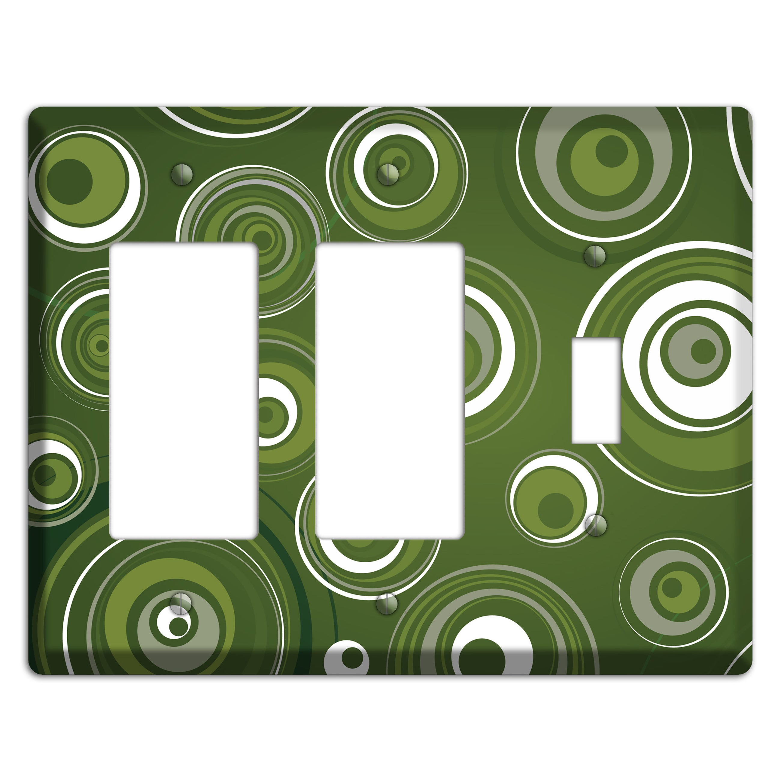 Green Circles 2 Rocker / Toggle Wallplate