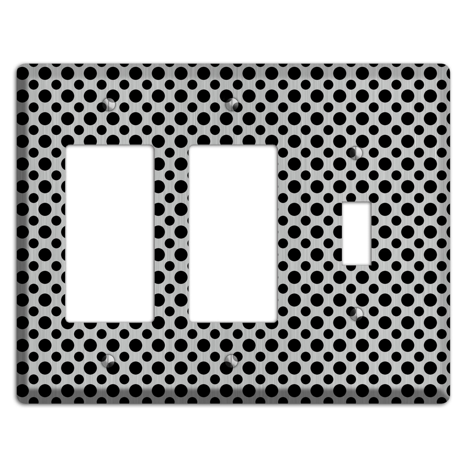 Multi Small Polka Dots Stainless 2 Rocker / Toggle Wallplate