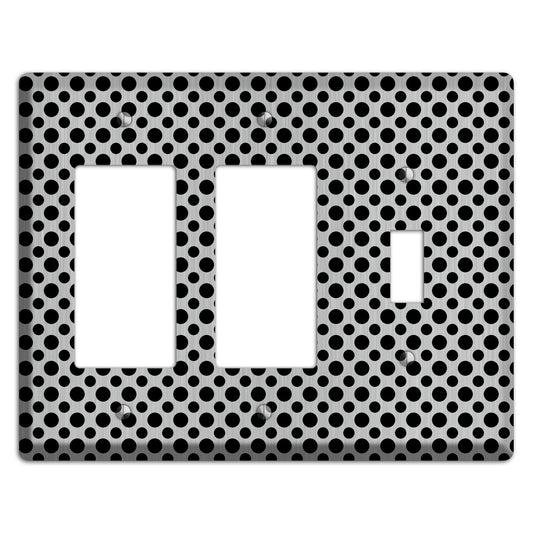 Multi Small Polka Dots Stainless 2 Rocker / Toggle Wallplate