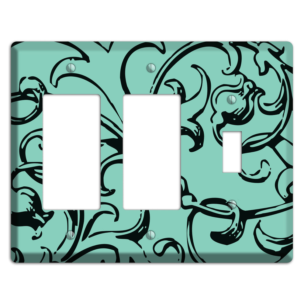 Victorian Aqua 2 Rocker / Toggle Wallplate