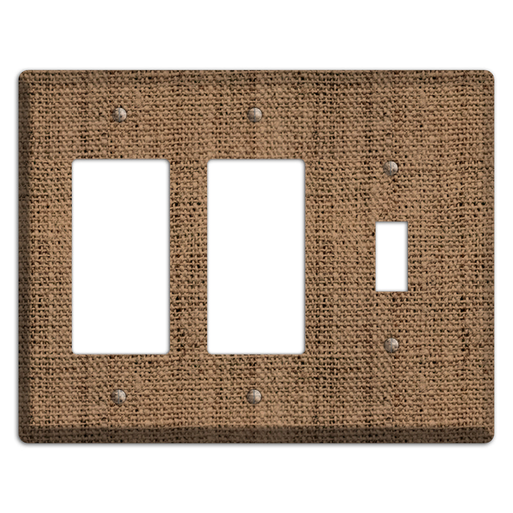 Beaver Burlap 2 Rocker / Toggle Wallplate