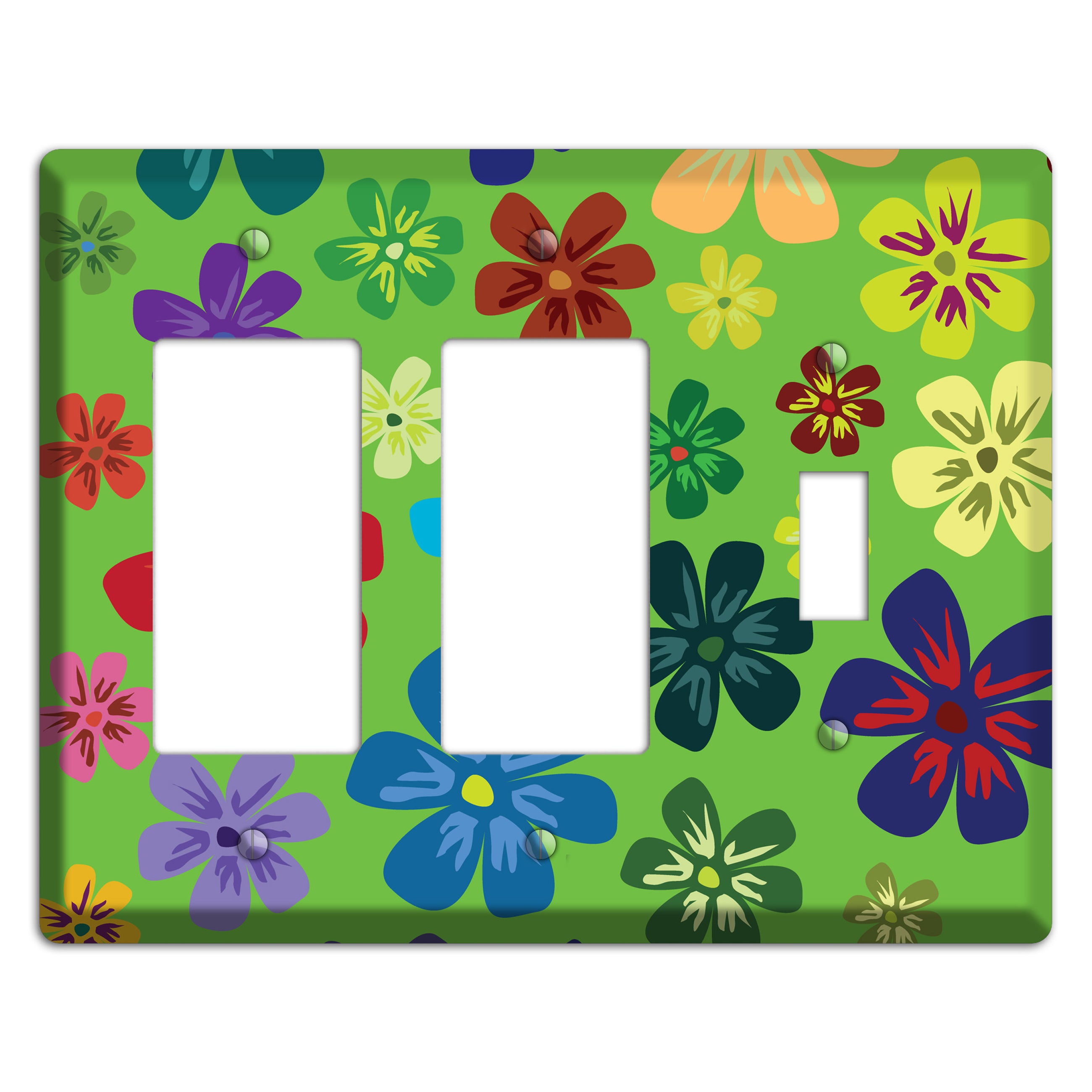 Orange Flowers 2 Rocker / Toggle Wallplate