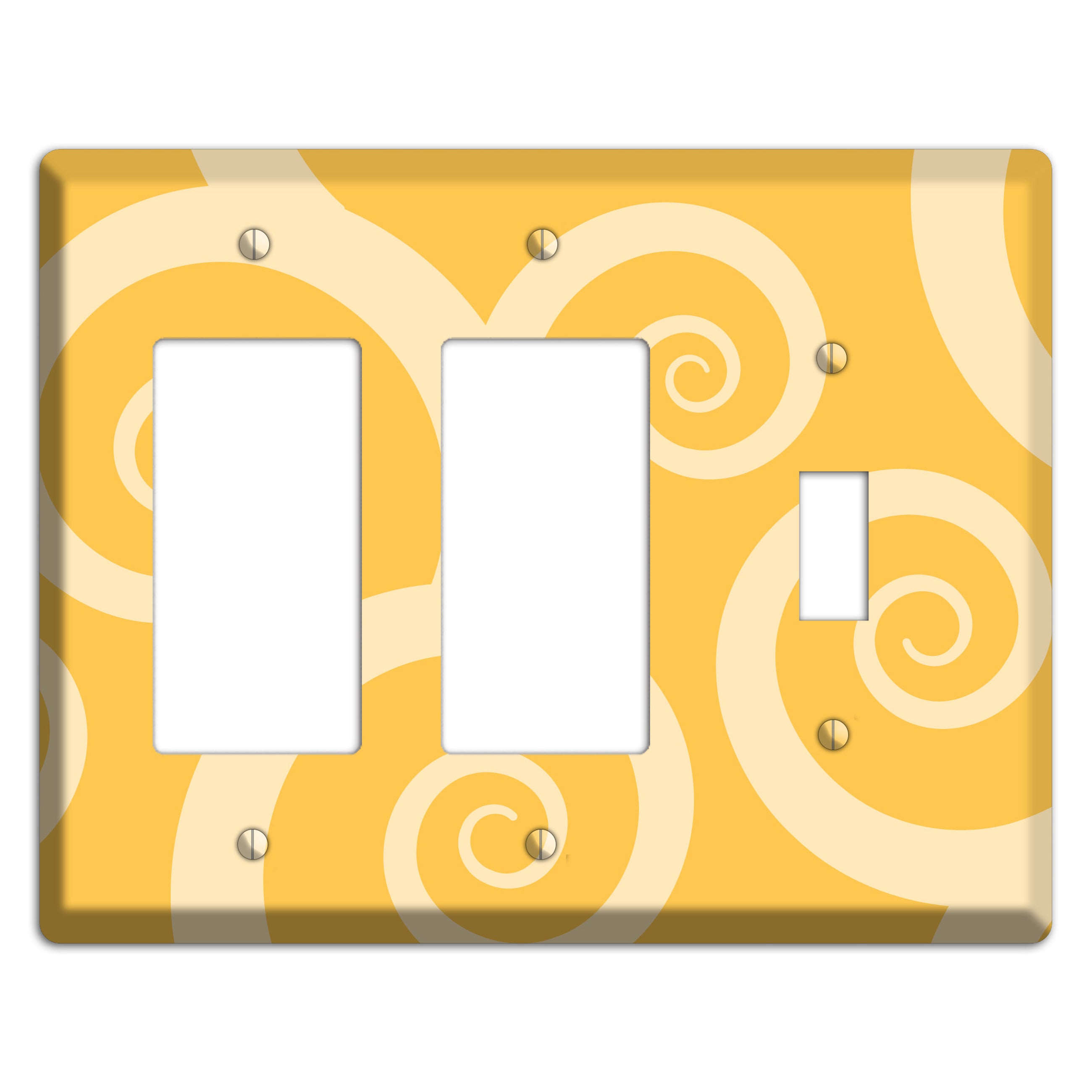 Yellow Tones Large Swirl 2 Rocker / Toggle Wallplate