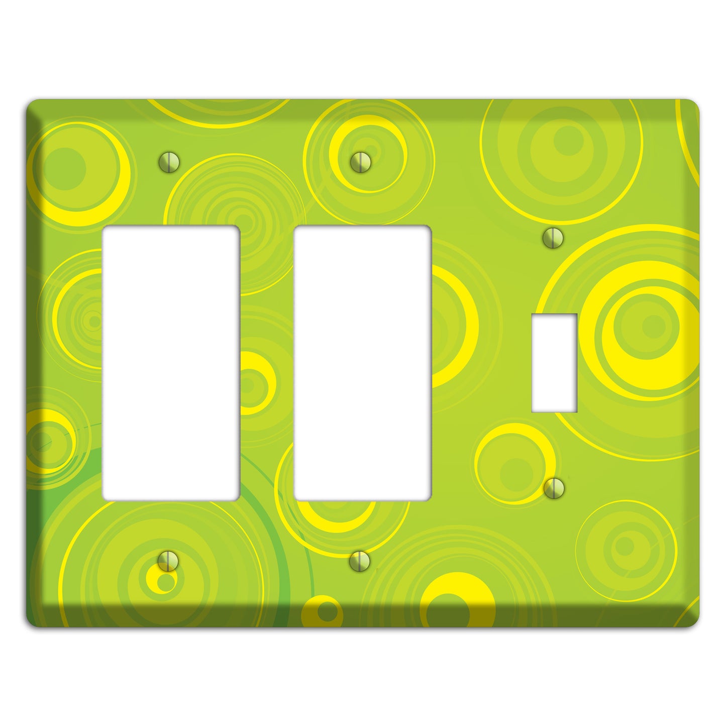 Green-yellow Circles 2 Rocker / Toggle Wallplate