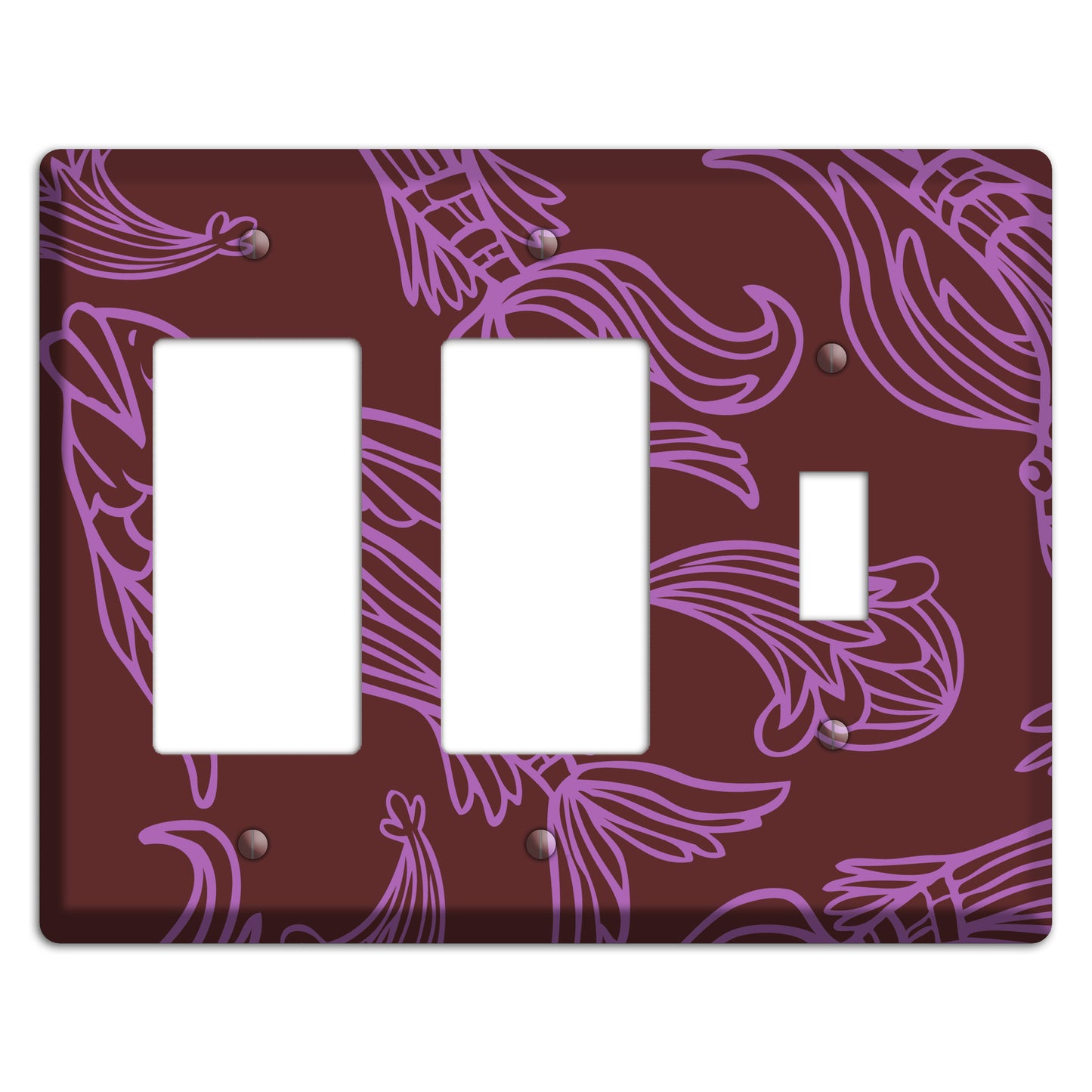 Purple and Pink Koi 2 Rocker / Toggle Wallplate