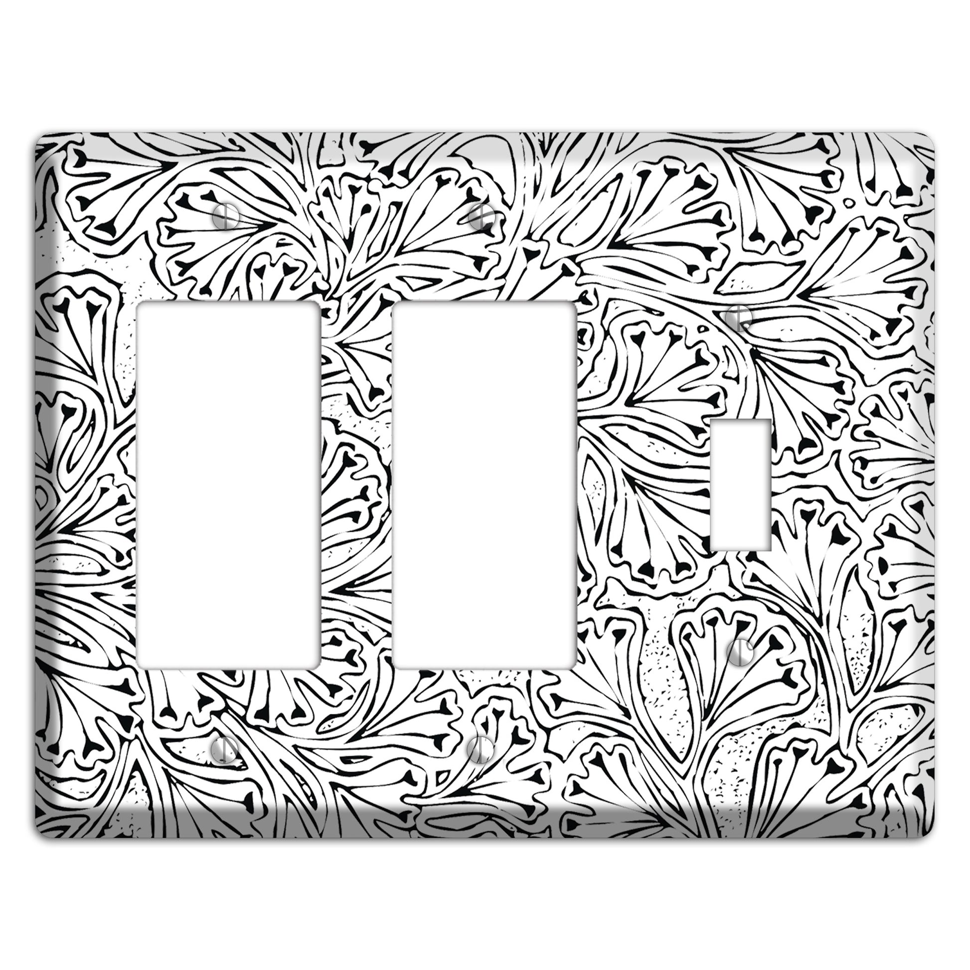 Deco Red Interlocking Floral 2 Rocker / Toggle Wallplate