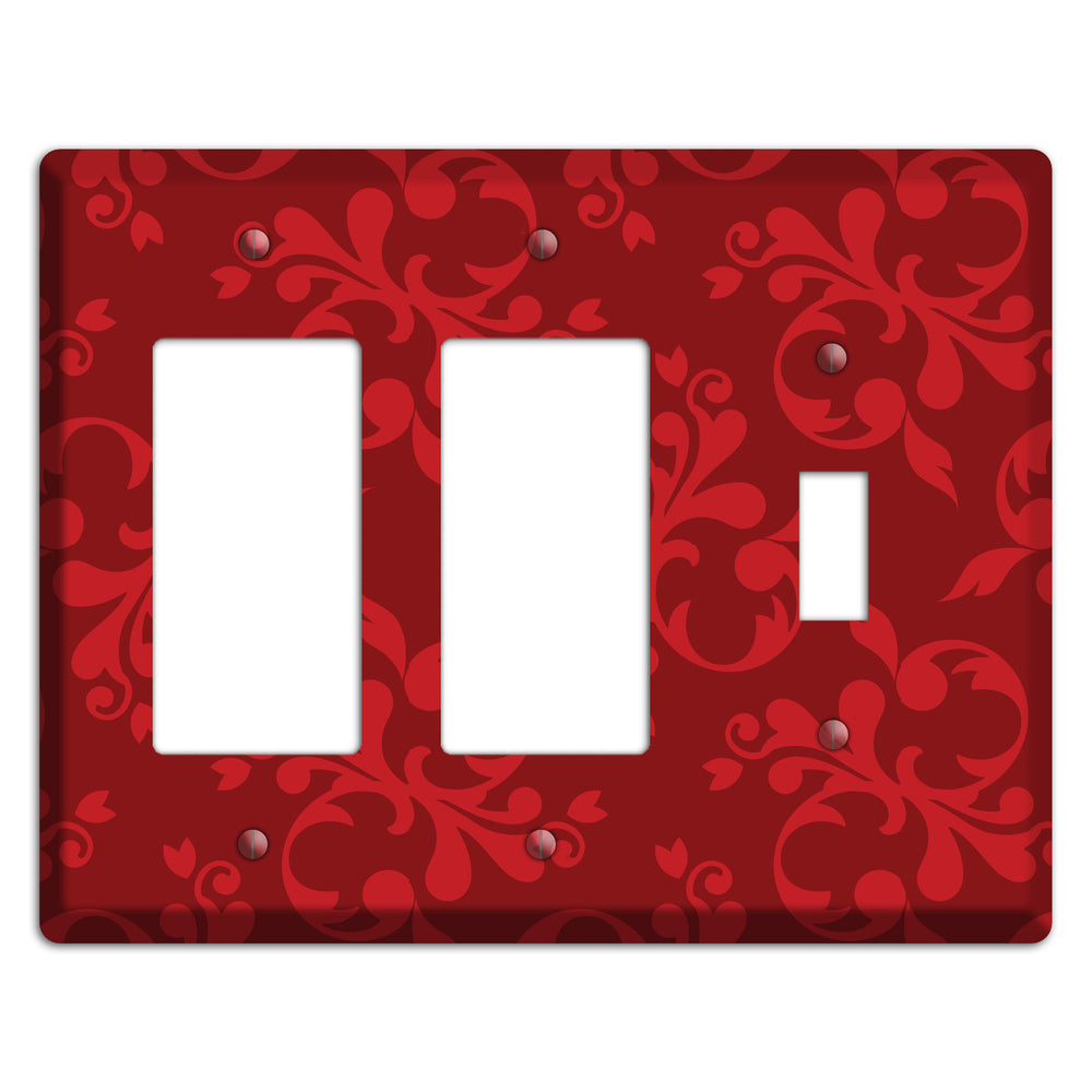 Red Victorian Toile 2 Rocker / Toggle Wallplate