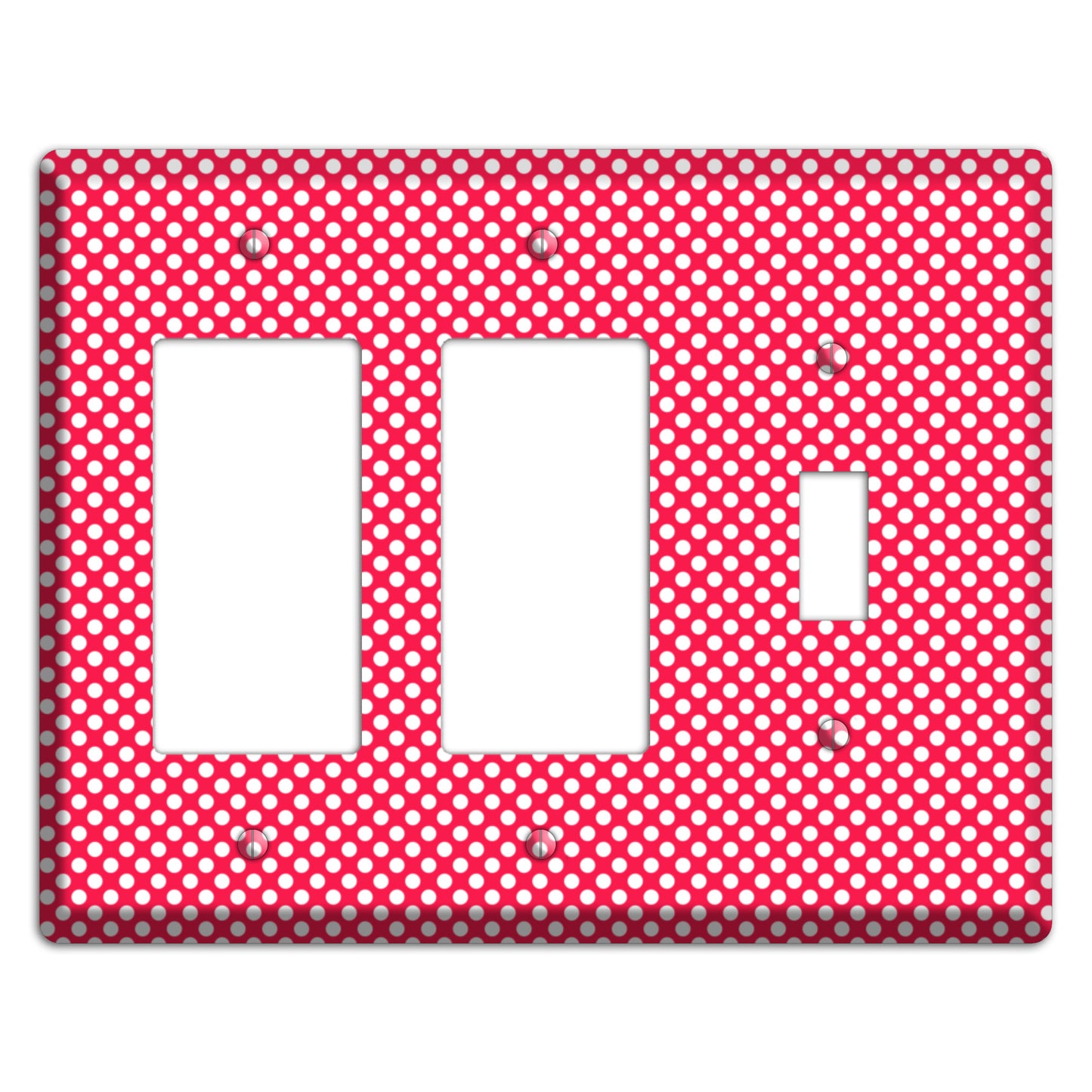 Fuschia with Pink Tiny Polka Dots 2 Rocker / Toggle Wallplate