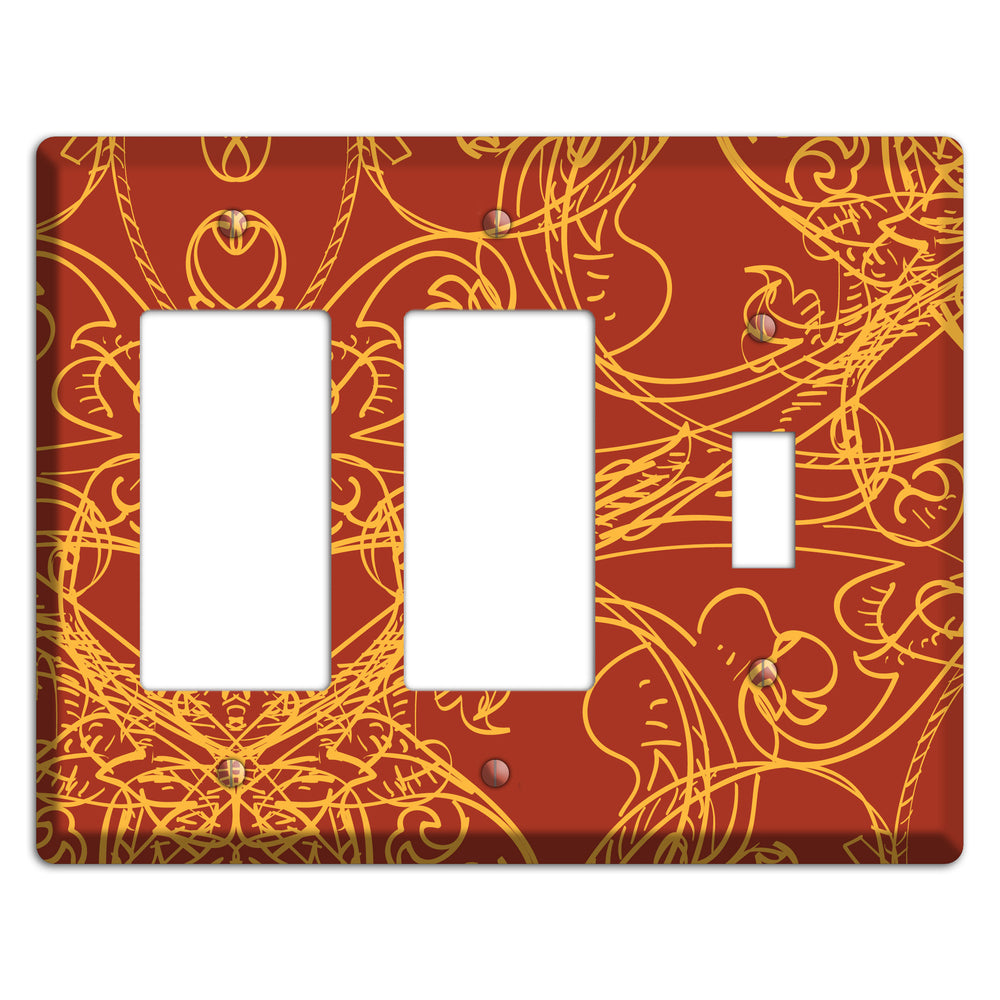 Red Deco Sketch 2 Rocker / Toggle Wallplate